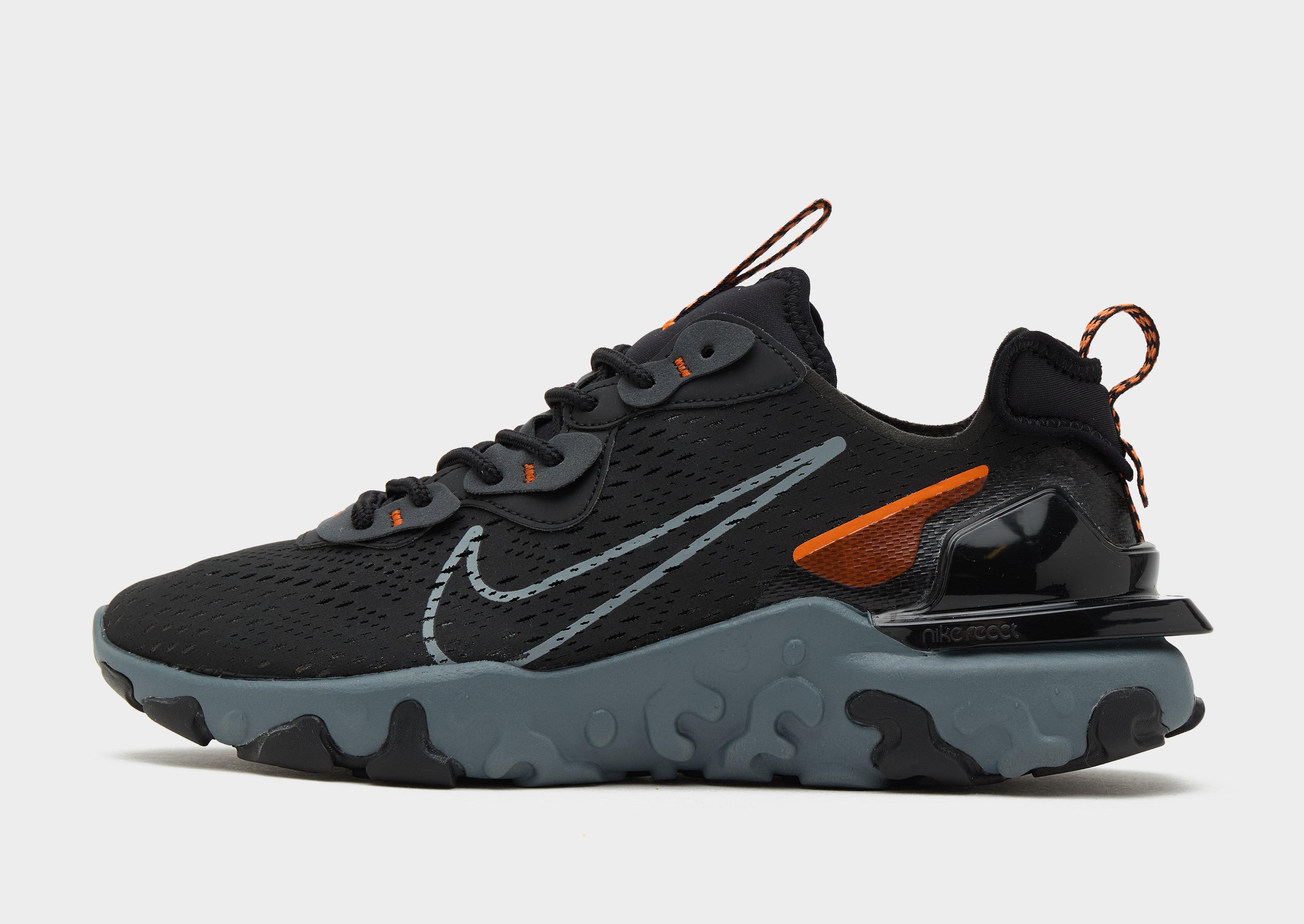 Nike react black and shops orange