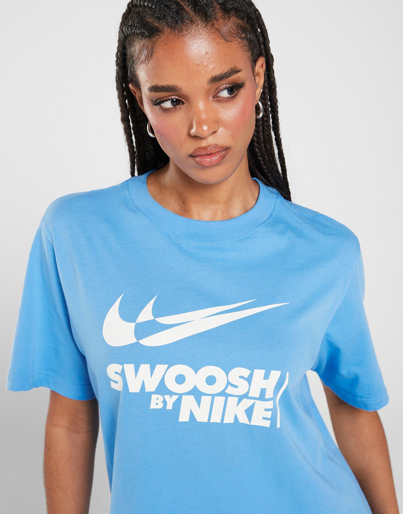Blue Nike Swoosh Boyfriend TShirt JD Sports UK
