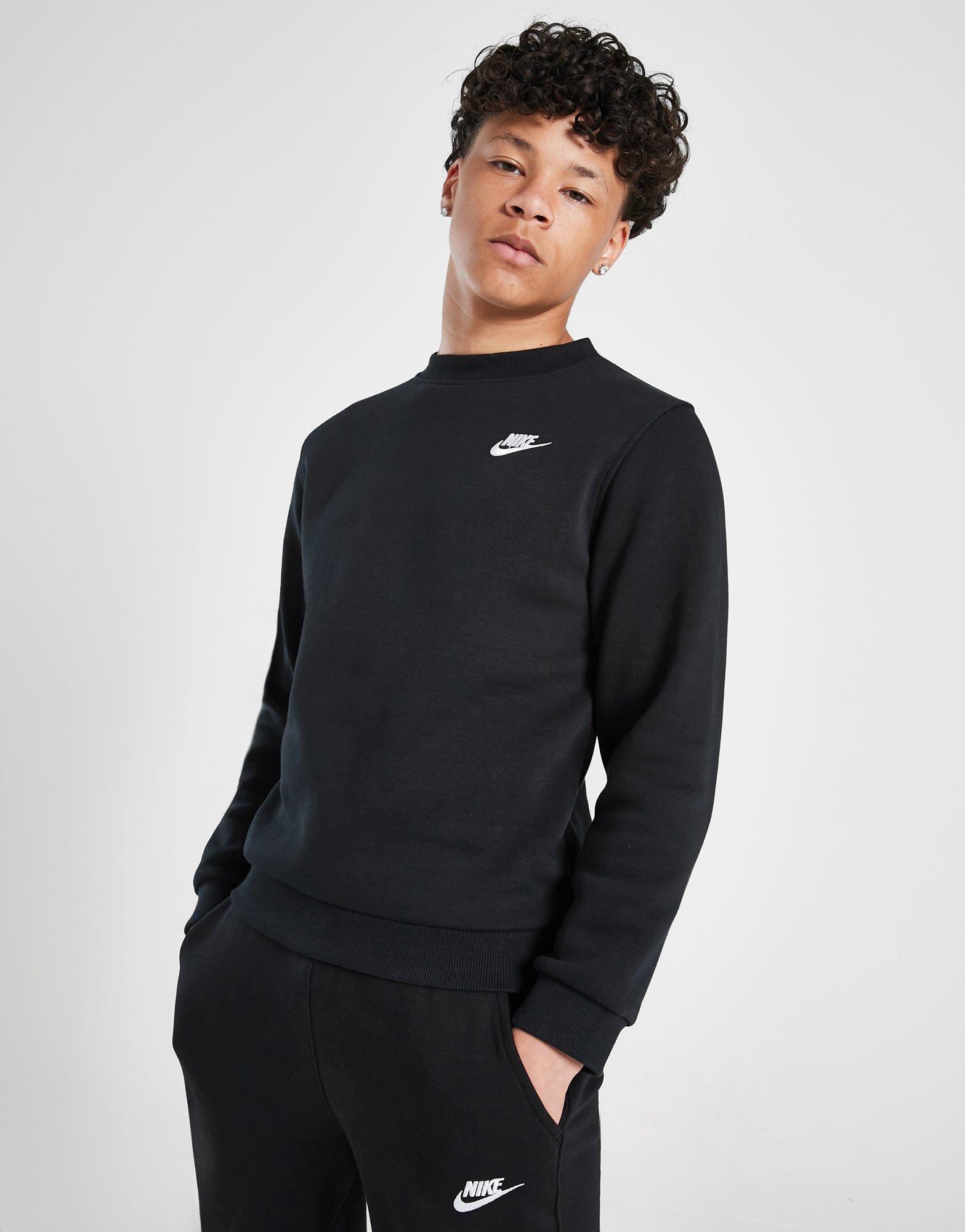 Black Nike Sportswear Club Fleece Crew Sweatshirt Junior JD Sports Global