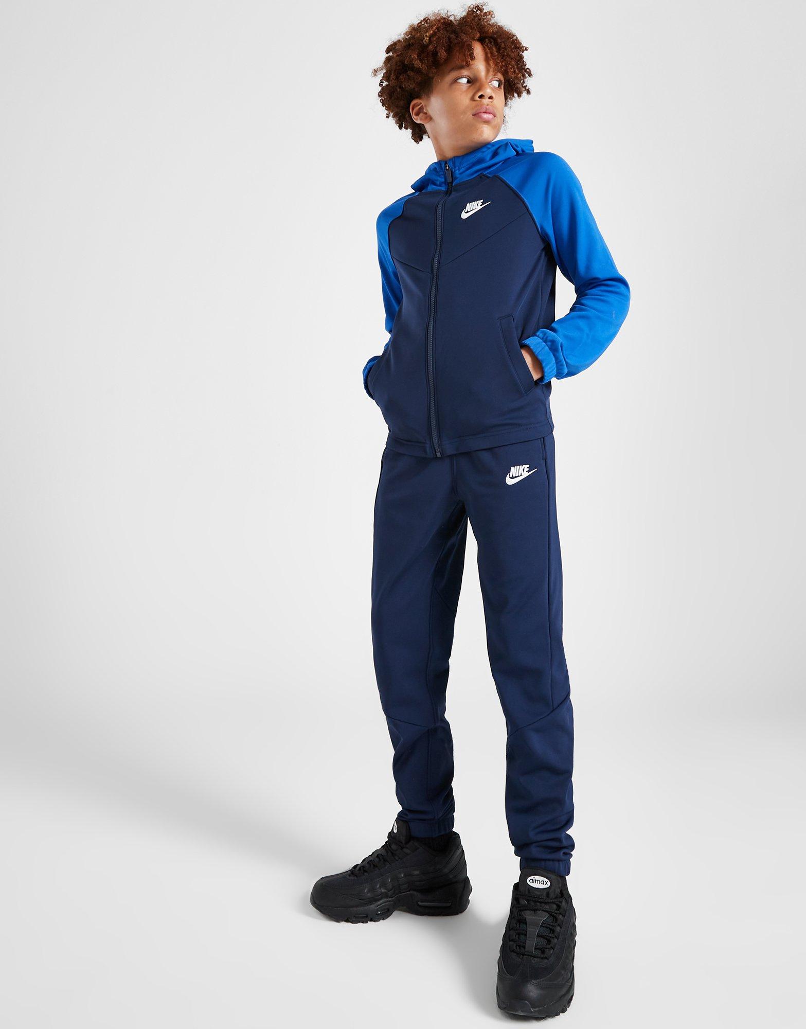 Blue Nike Sportswear Poly Colour Block Tracksuit Junior | JD Sports UK