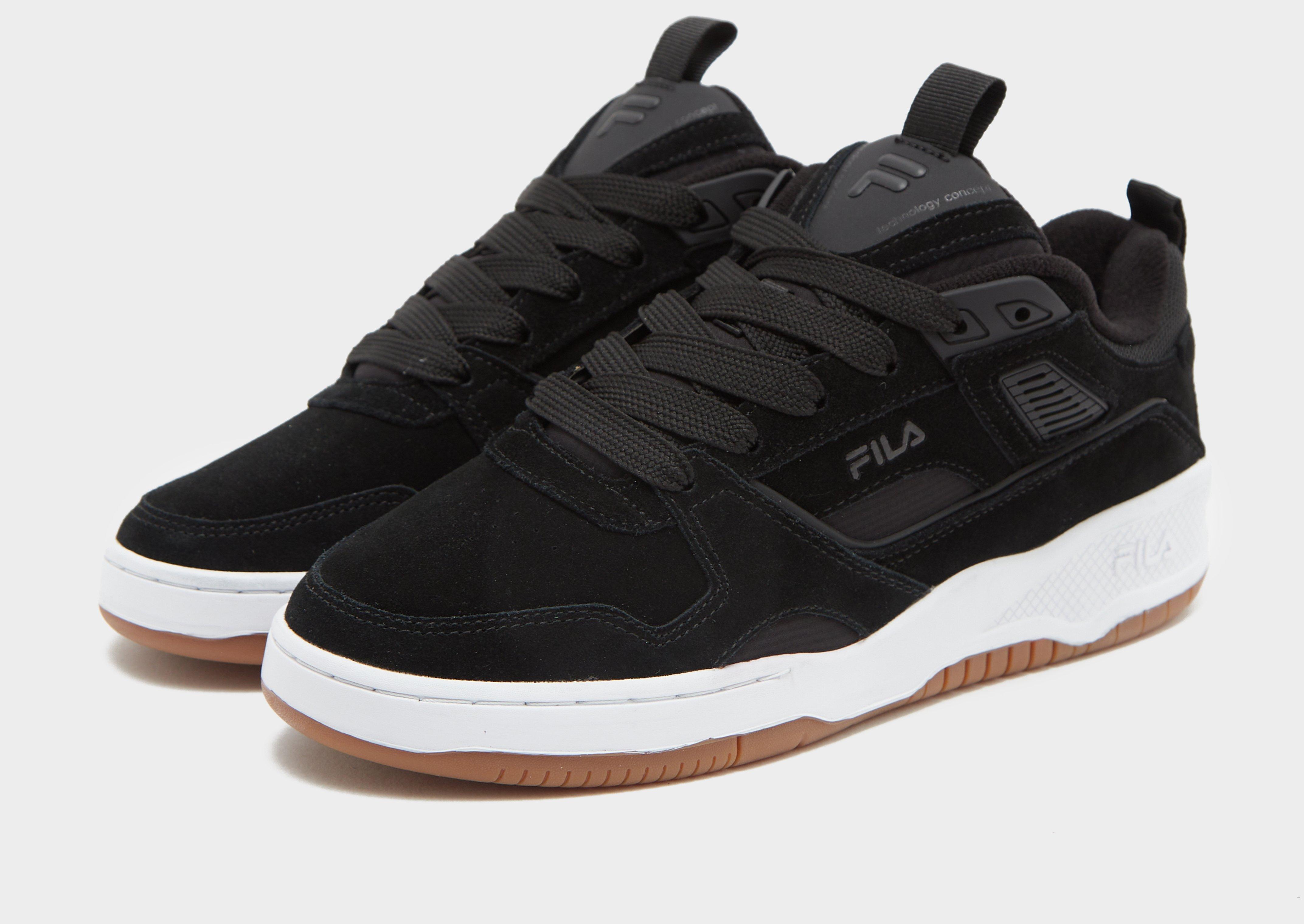 Black suede filas hotsell