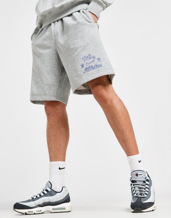 Grey Nike Club Script Shorts