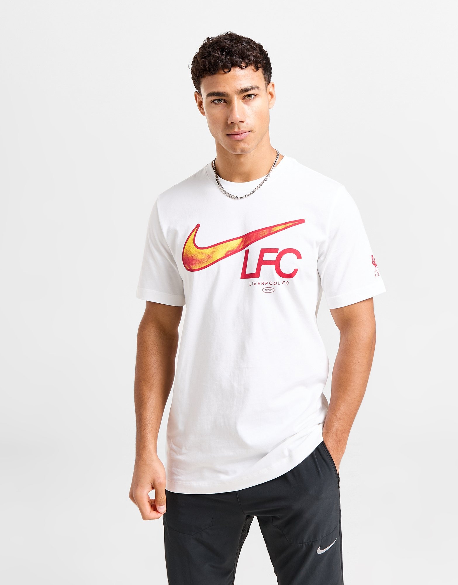 White Nike Liverpool FC Swoosh T-Shirt | JD Sports UK