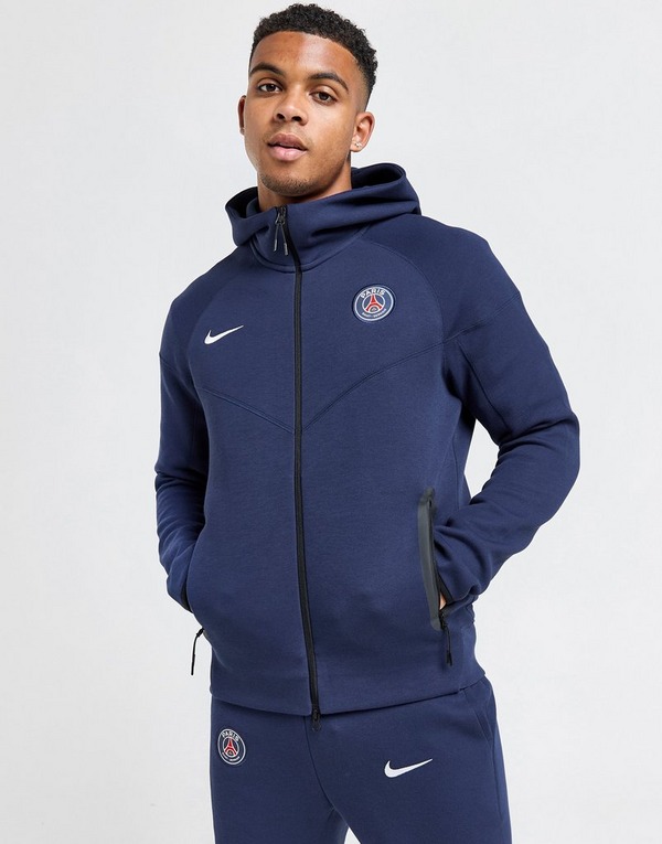 Nike voetbalhoodie met rits over de hele lengte voor heren Paris Saint-Germain Tech Fleece Windrunner