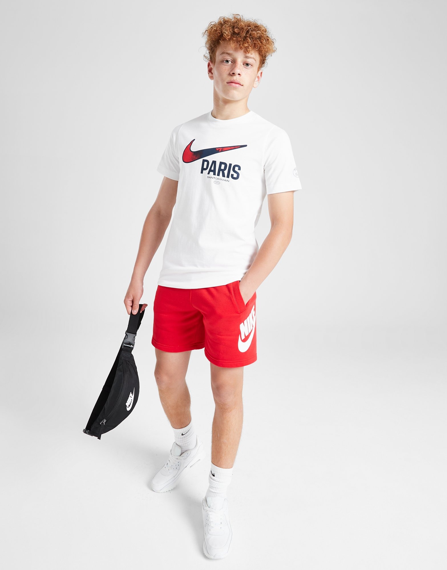 White Nike Paris Saint Germain Swoosh T-Shirt Junior | JD Sports UK