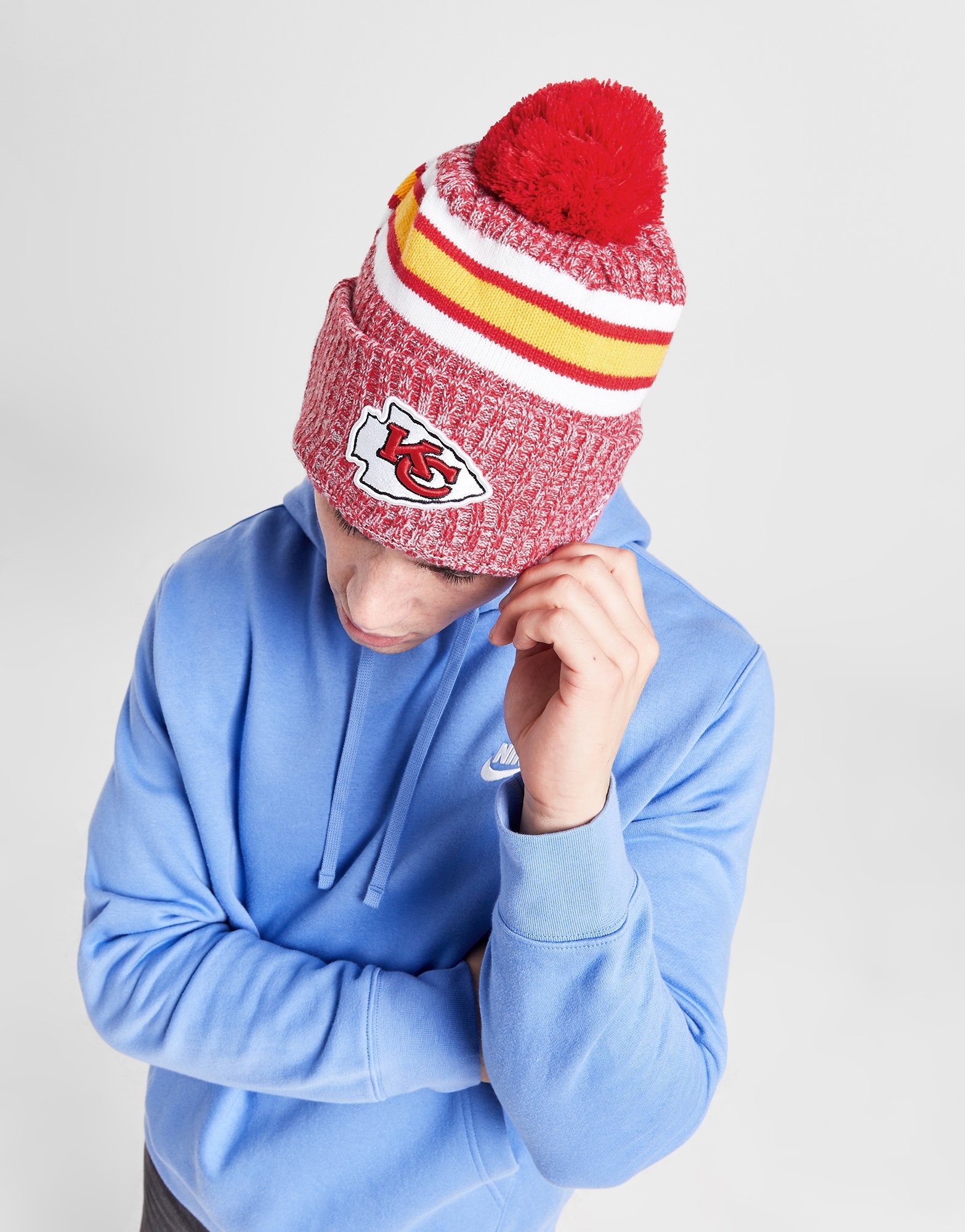 Red New Era NFL Kansas City Chiefs Pom Beanie JD Sports