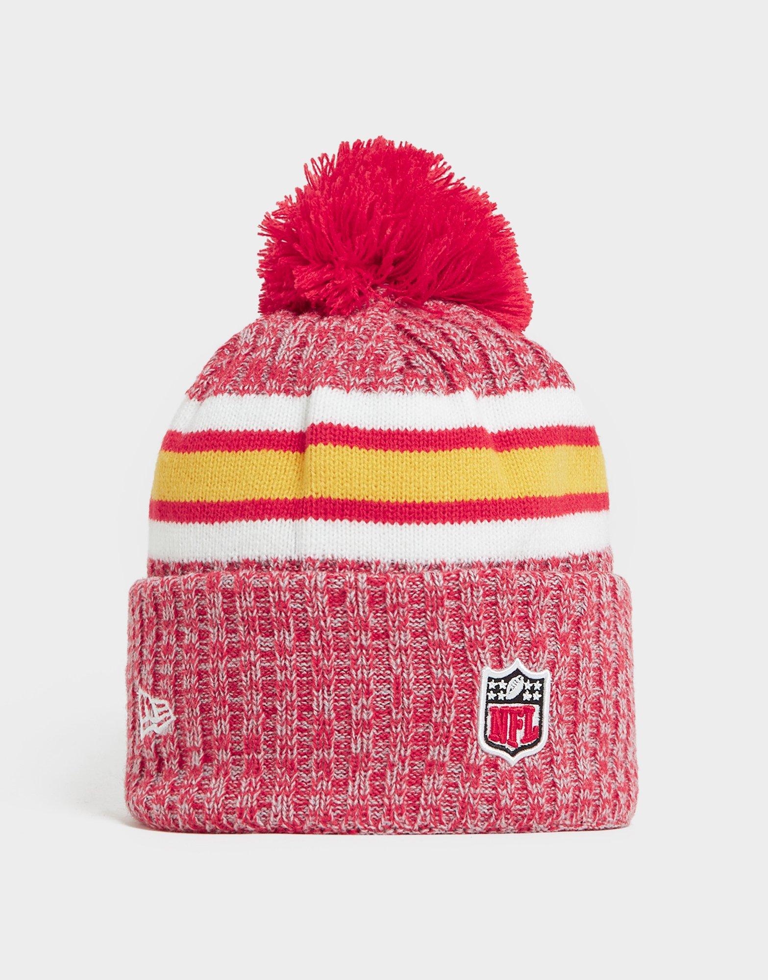 New Era NFL Kansas City Chiefs On Field Knit Beanie Hat W/ POM NWT