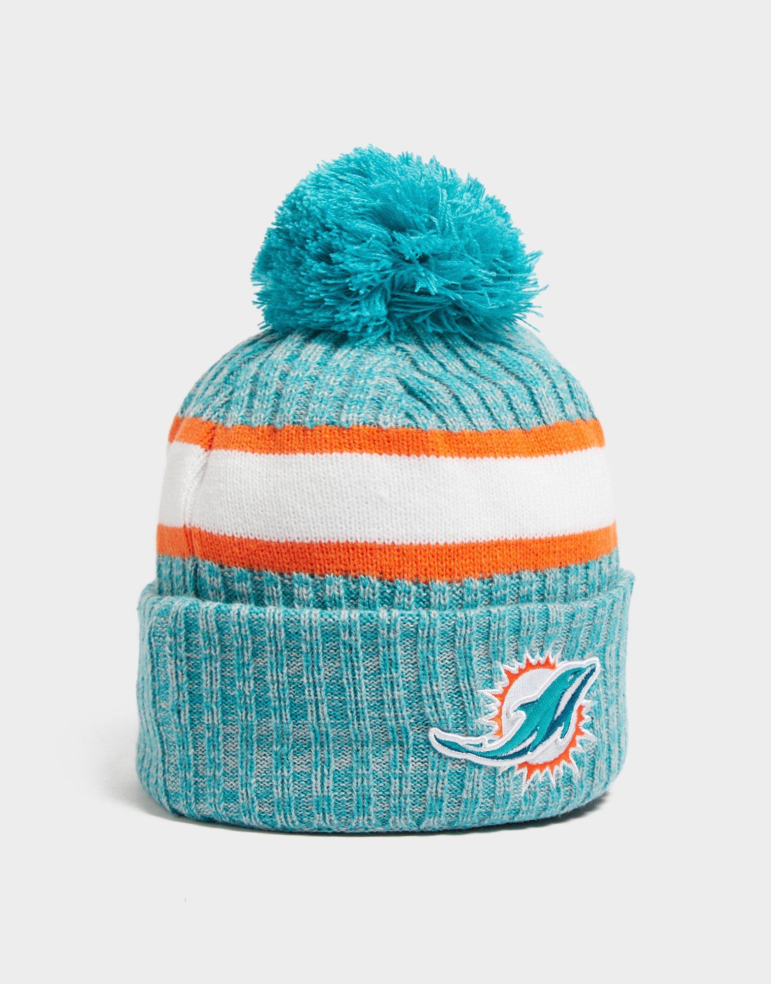 Miami Dolphins NFL New Era Biggest Fan Redux Pom Beanie Knit Hat