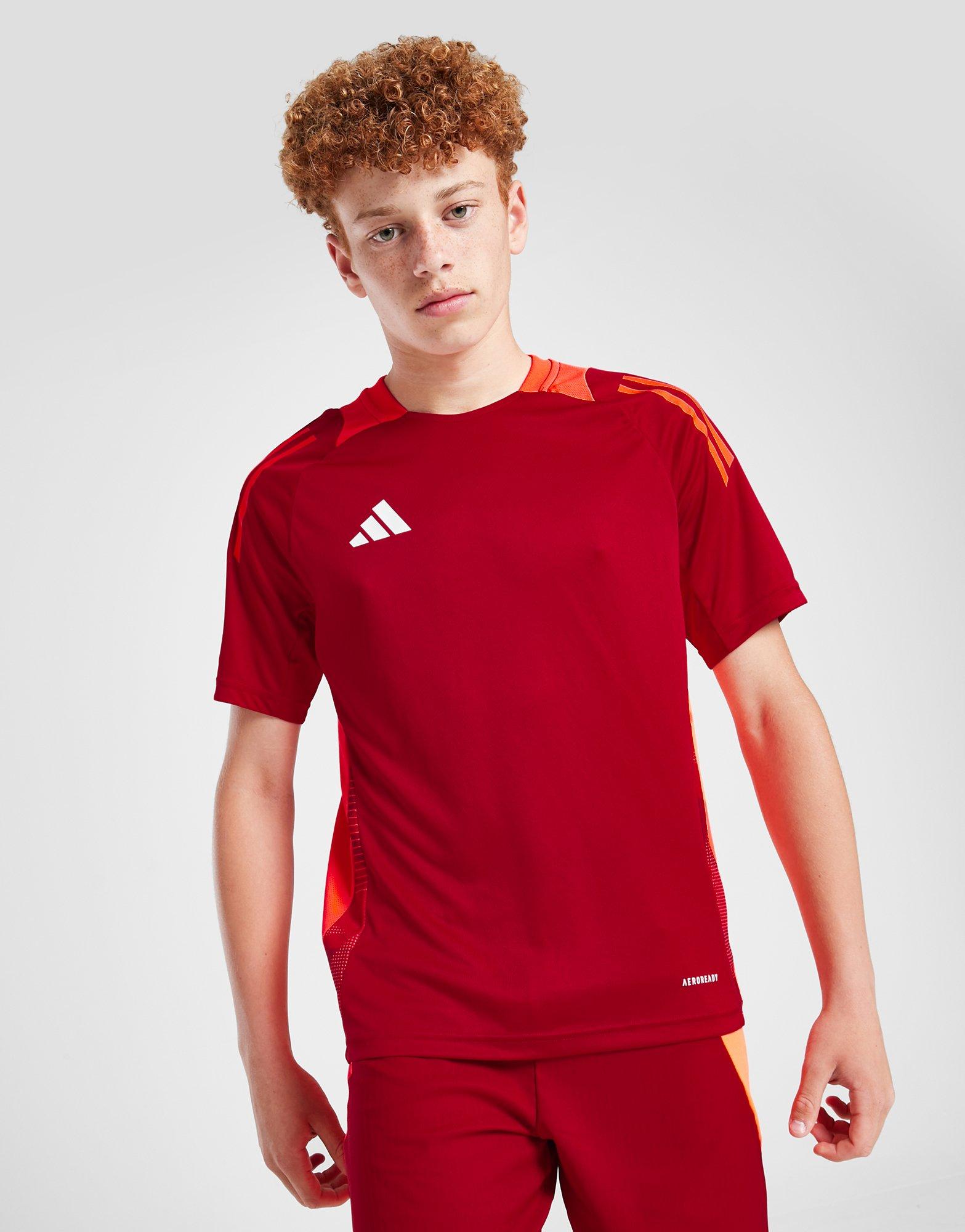 Red addidas t shirt sales