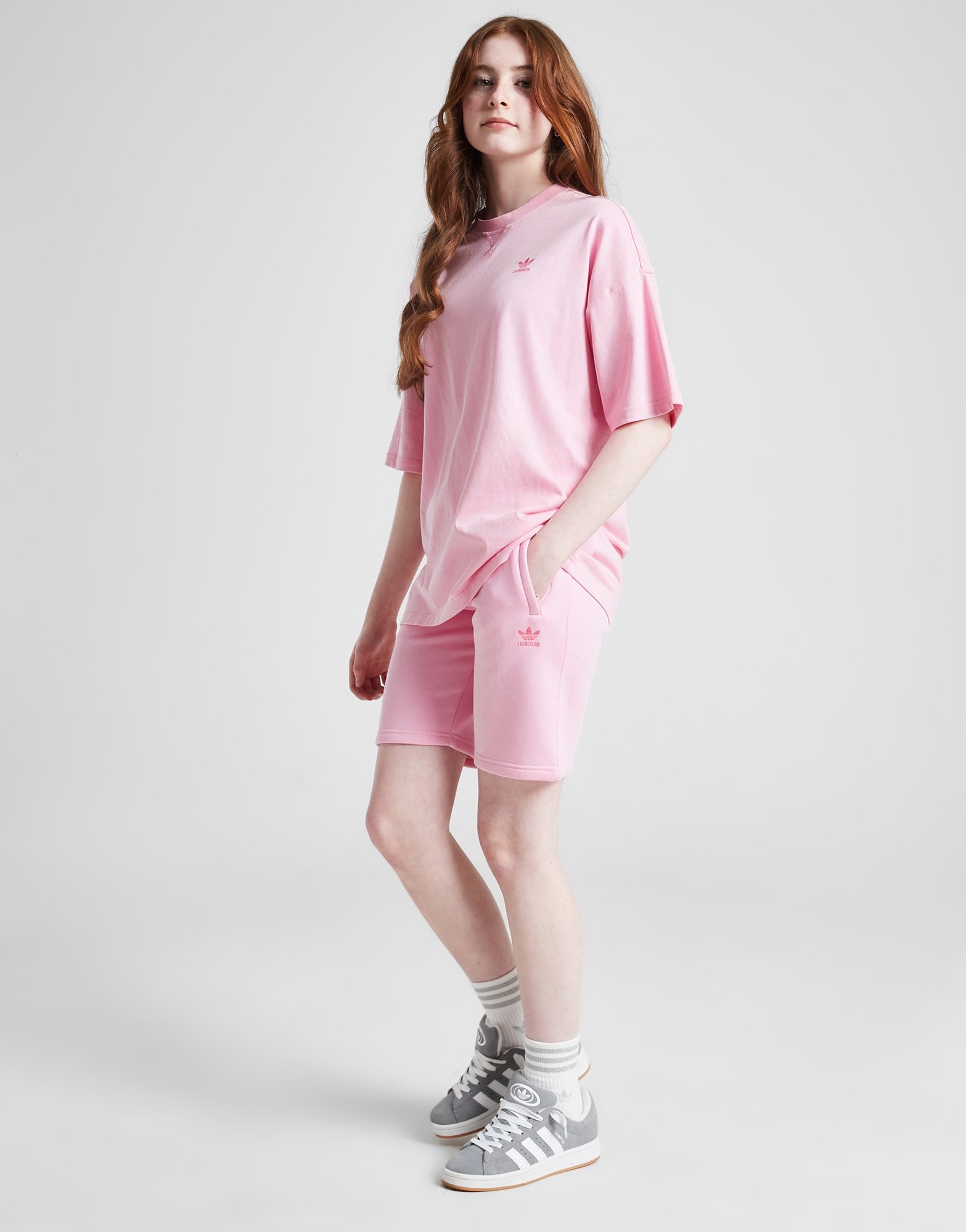 Pink adidas Originals Girls Fleece Shorts Junior JD Sports