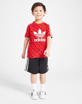 adidas Originals Monogram Print T-Shirt/Shorts Set Children
