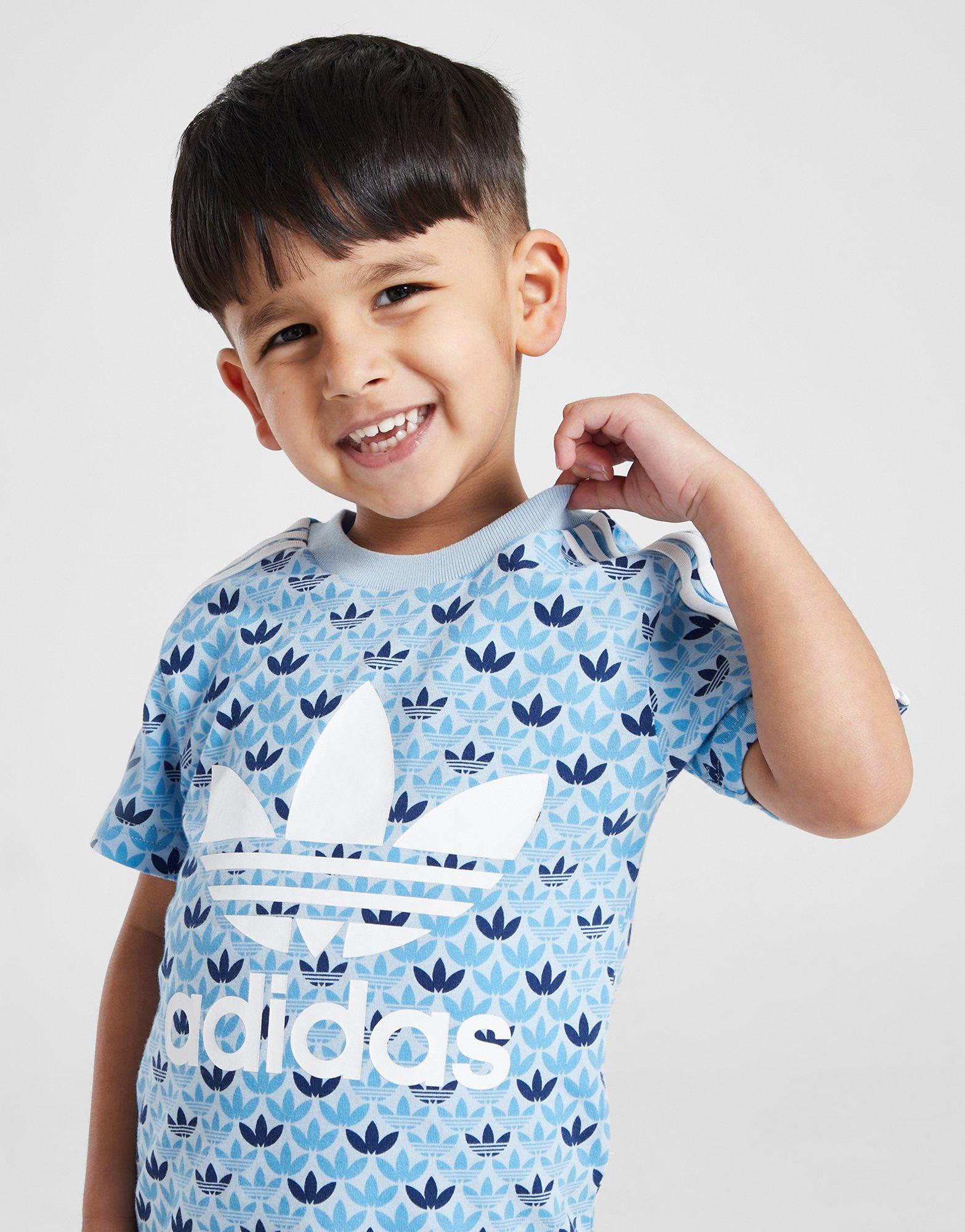 adidas Originals Mono All-Over-Print T-Shirt/Shorts Set Babys