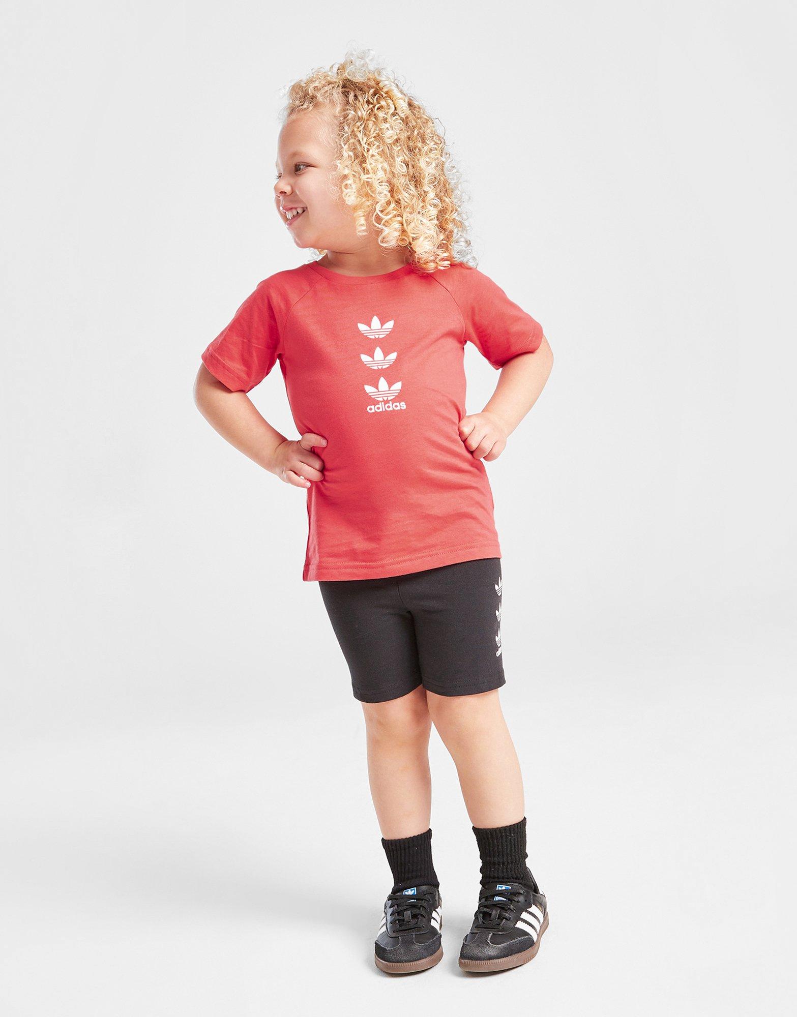 adidas Originals Girls' Repeat Trefoil T-Shirt/Shorts Set Infant