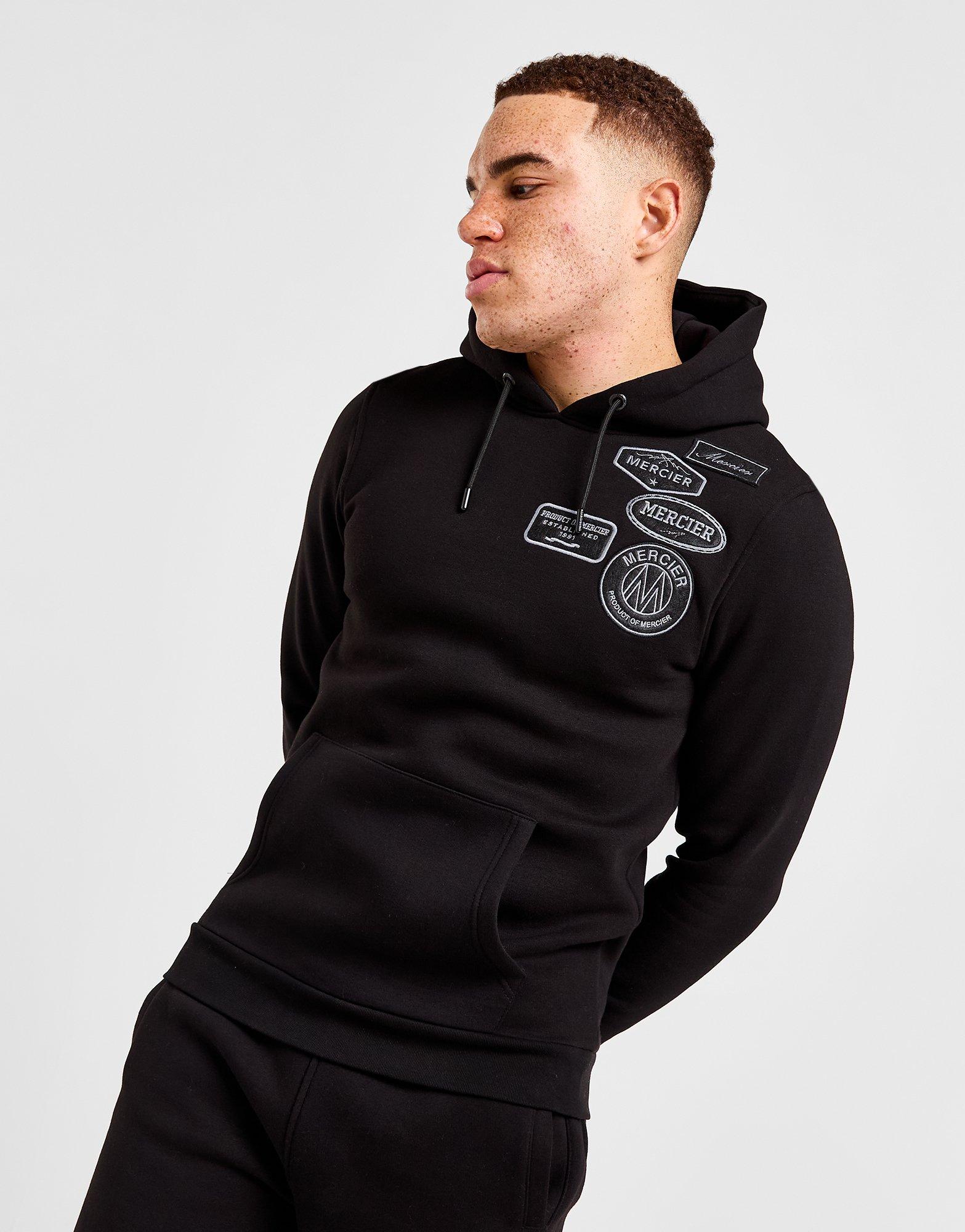 Black MERCIER Mono Badge Hoodie | JD Sports UK