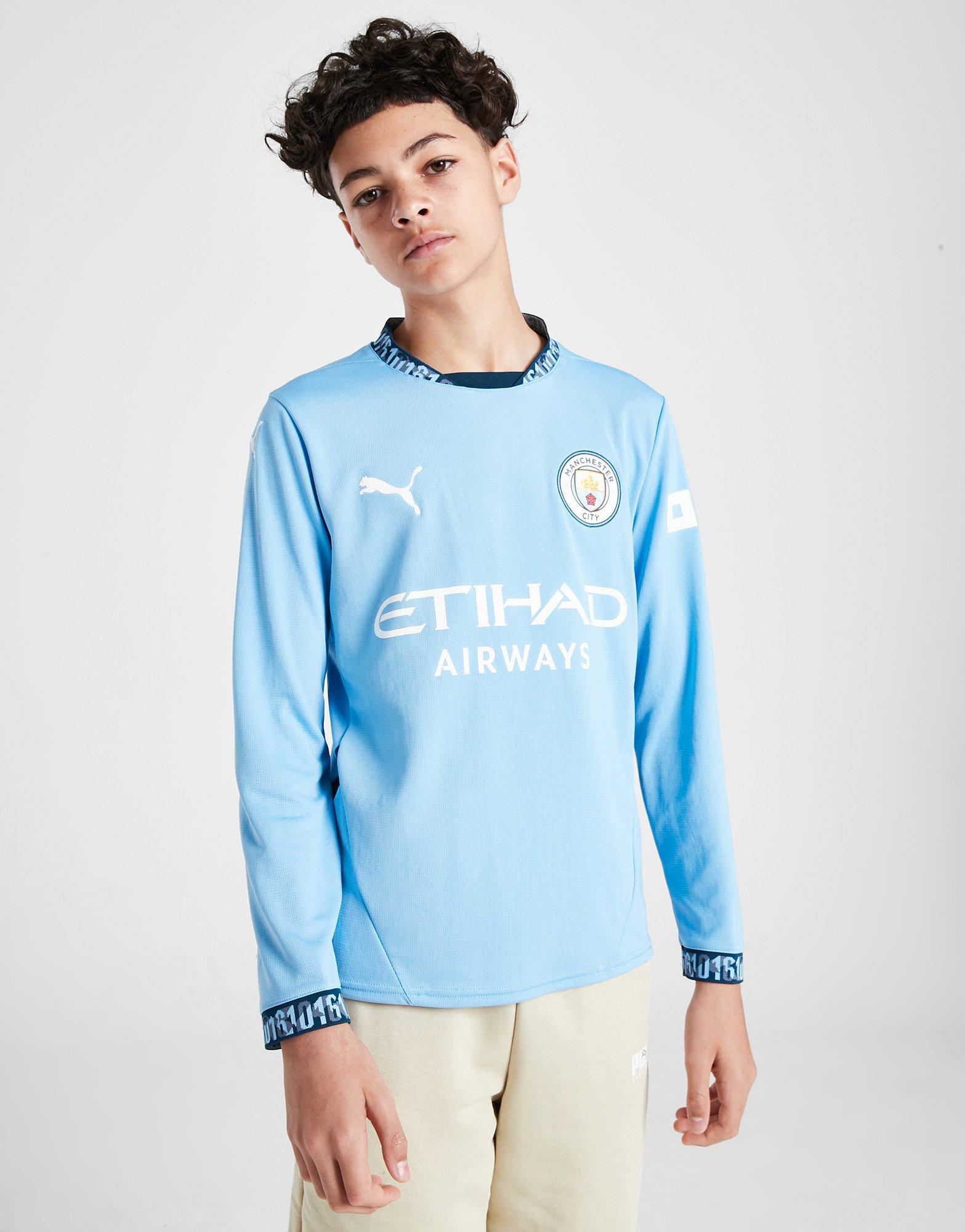 Blue PUMA Manchester City FC 24/25 Long Sleeve Home Shirt Jr JD