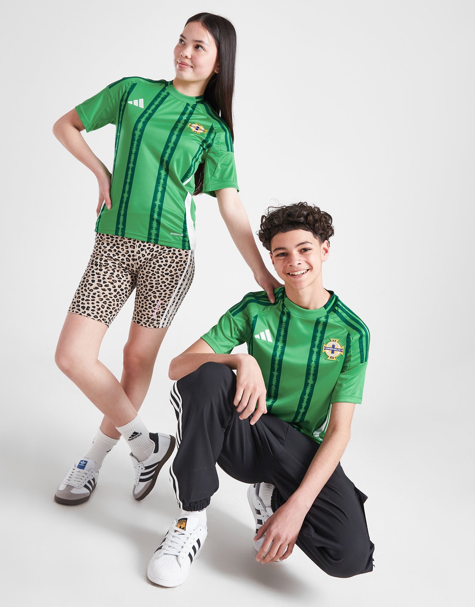 Green adidas Northern Ireland 2024 Home Shirt Junior | JD Sports UK