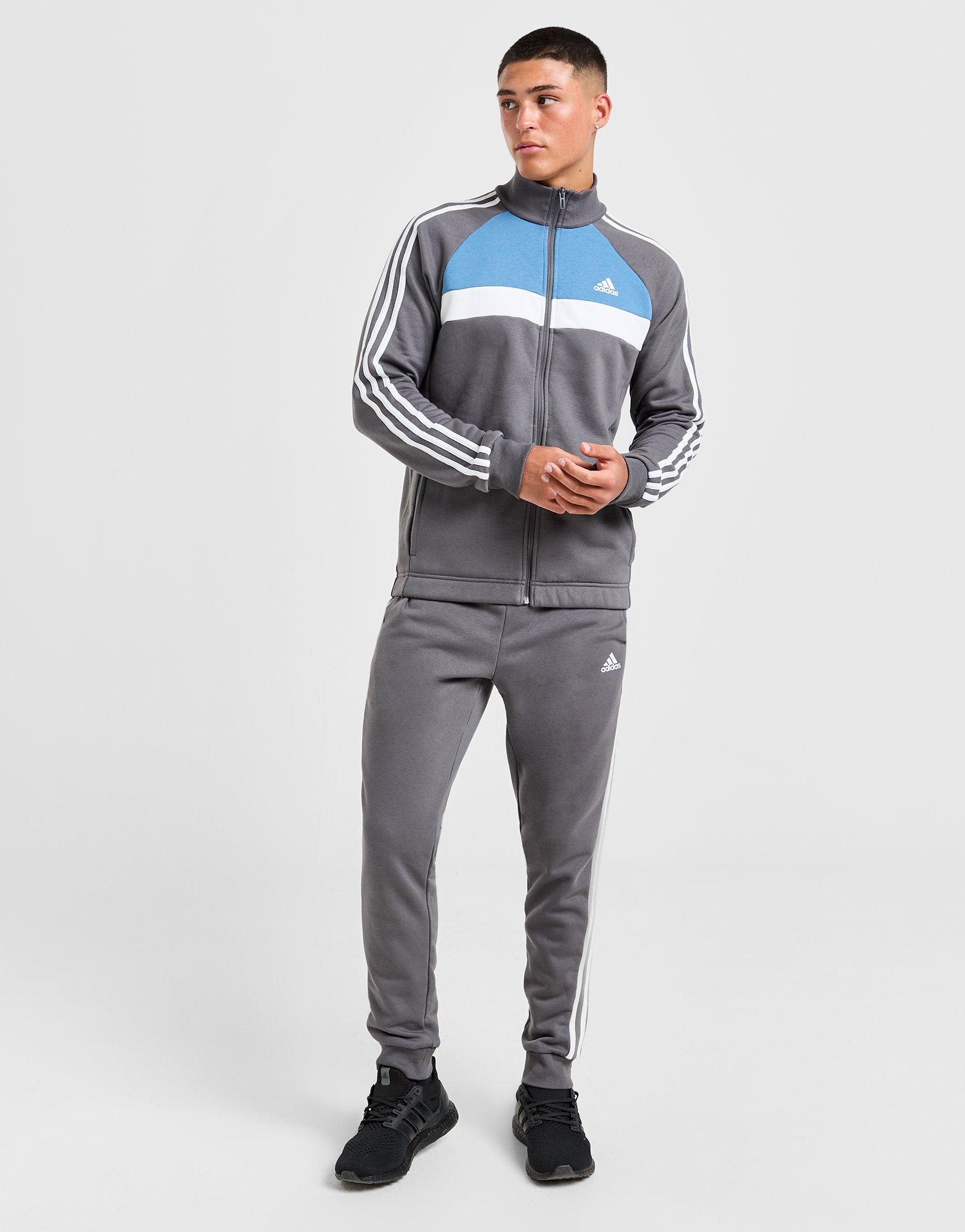 adidas Badge of Sport Colour Block Fleece Trainingsanzug Herren Grau JD Sports Deutschland