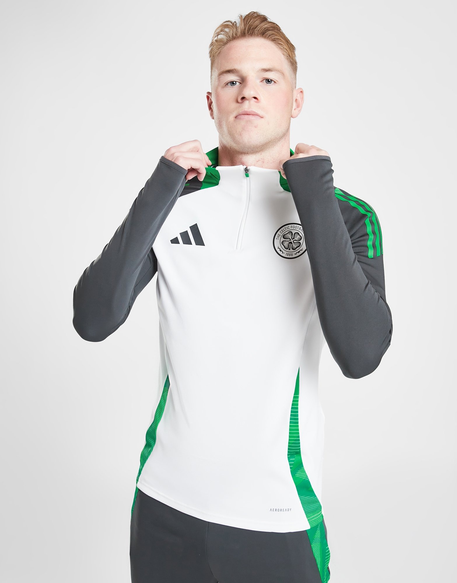 White adidas Celtic Training 1/4 Zip Top - JD Sports Global