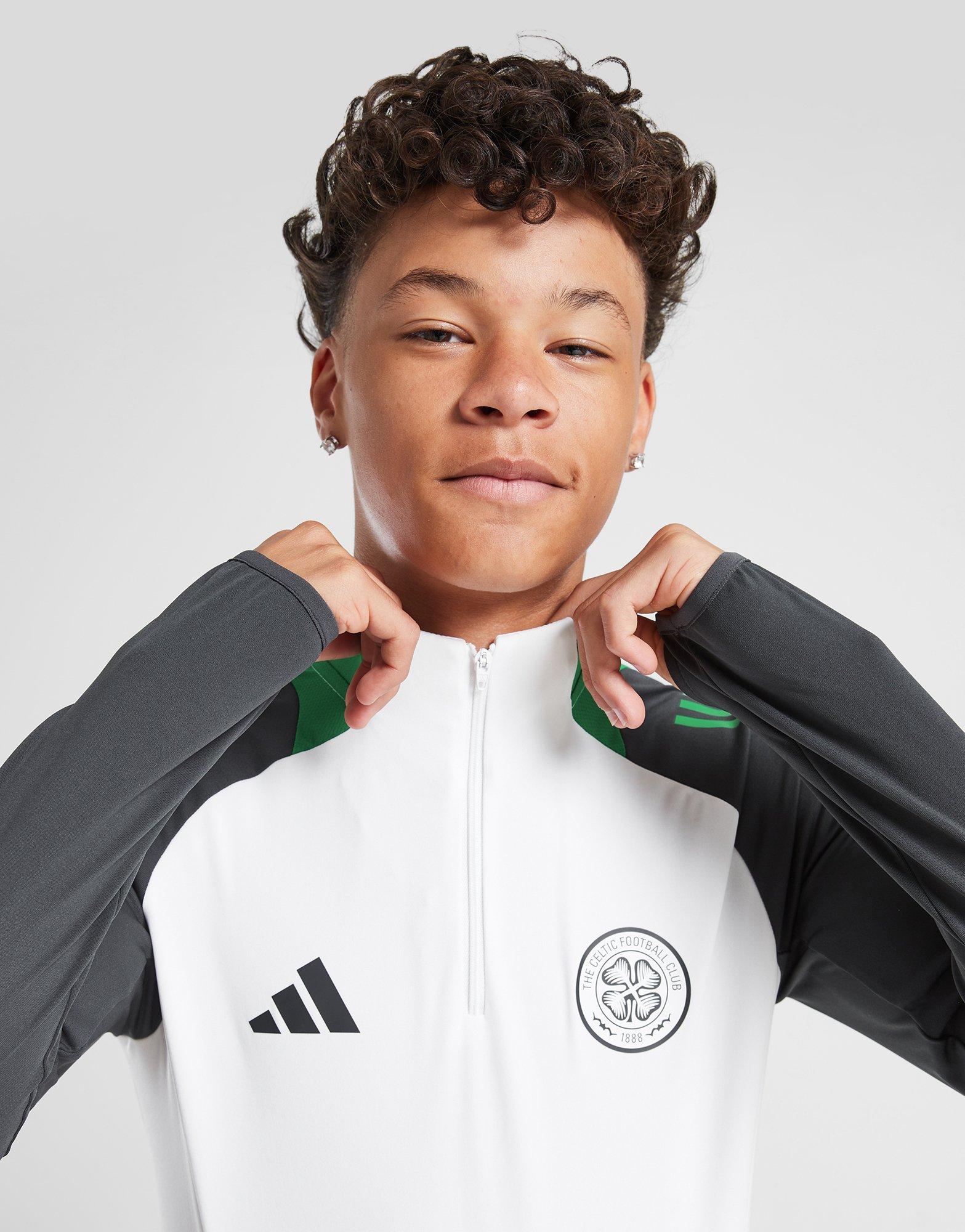 タケ White adidas Celtic Training 1/4 Zip Top Junior - JD Sports