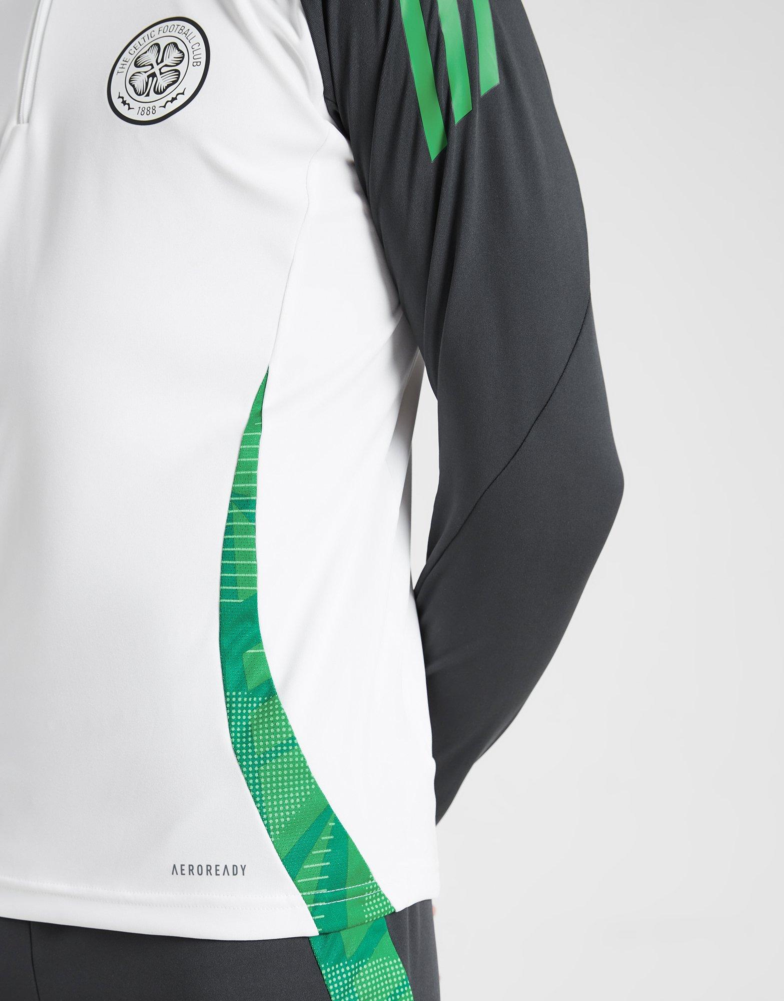 White adidas Celtic Training 1/4 Zip Top Junior - JD Sports
