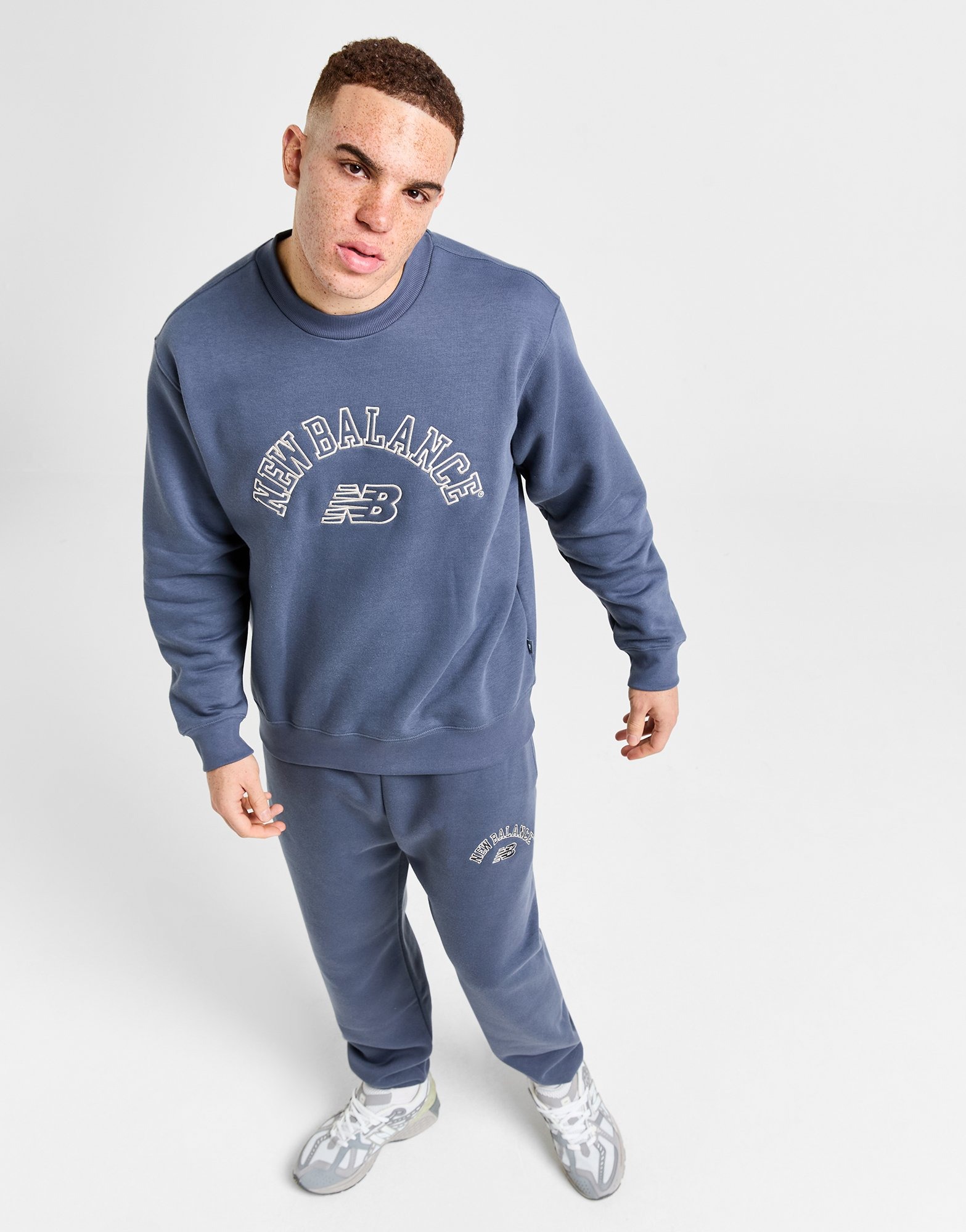 Grey New Balance Logo Crew Sweatshirt JD Sports NZ