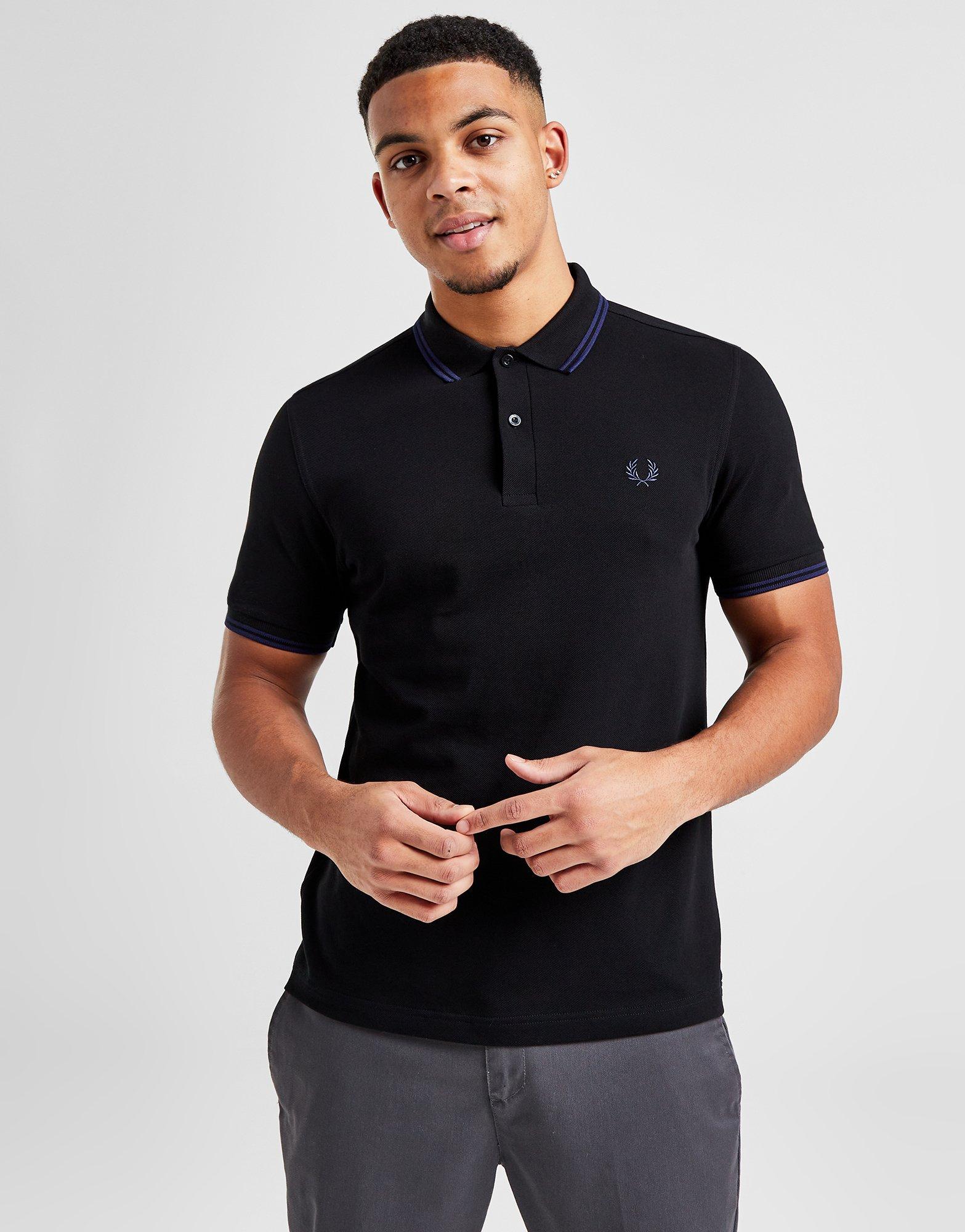 Black Fred Perry Twin Tipped Polo Shirt | JD Sports UK