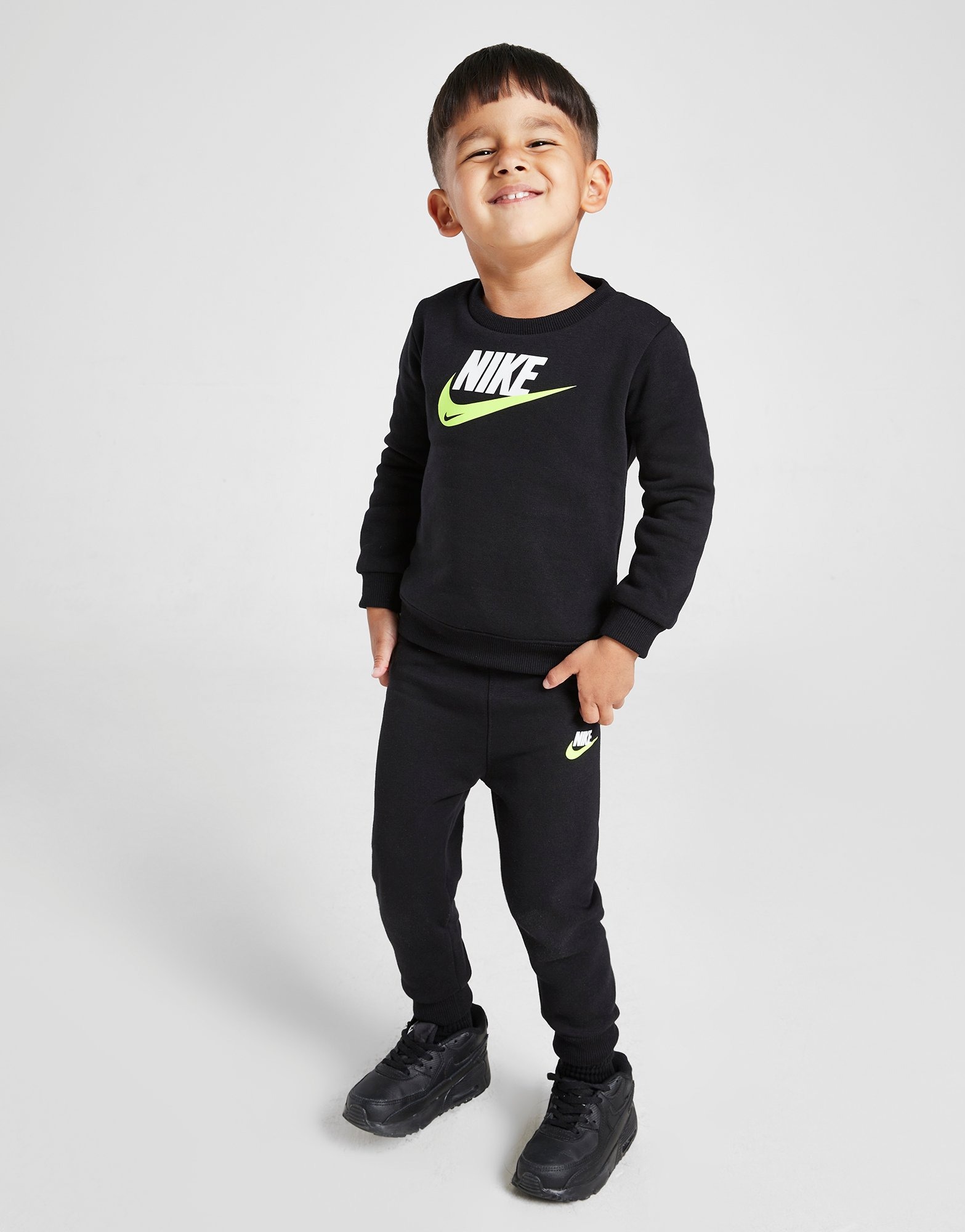 Black Nike Multi Futura Crew Tracksuit Infant | JD Sports UK