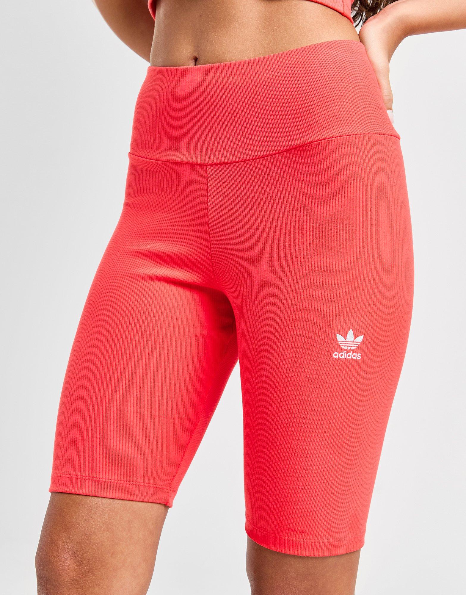 Red adidas Originals Essential Ribbed Cycle Shorts JD Sports Global