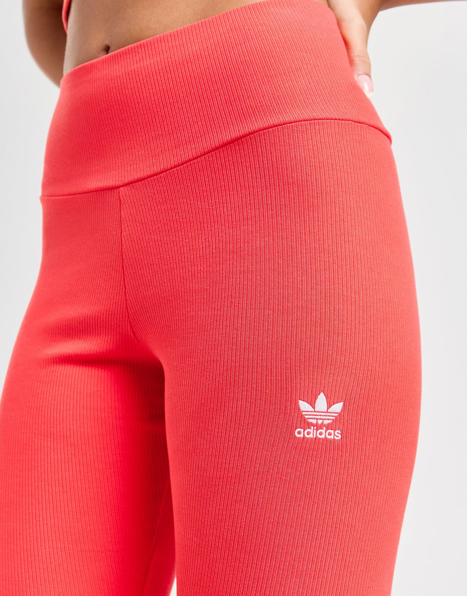 Red adidas Originals Essential Ribbed Cycle Shorts JD Sports UK