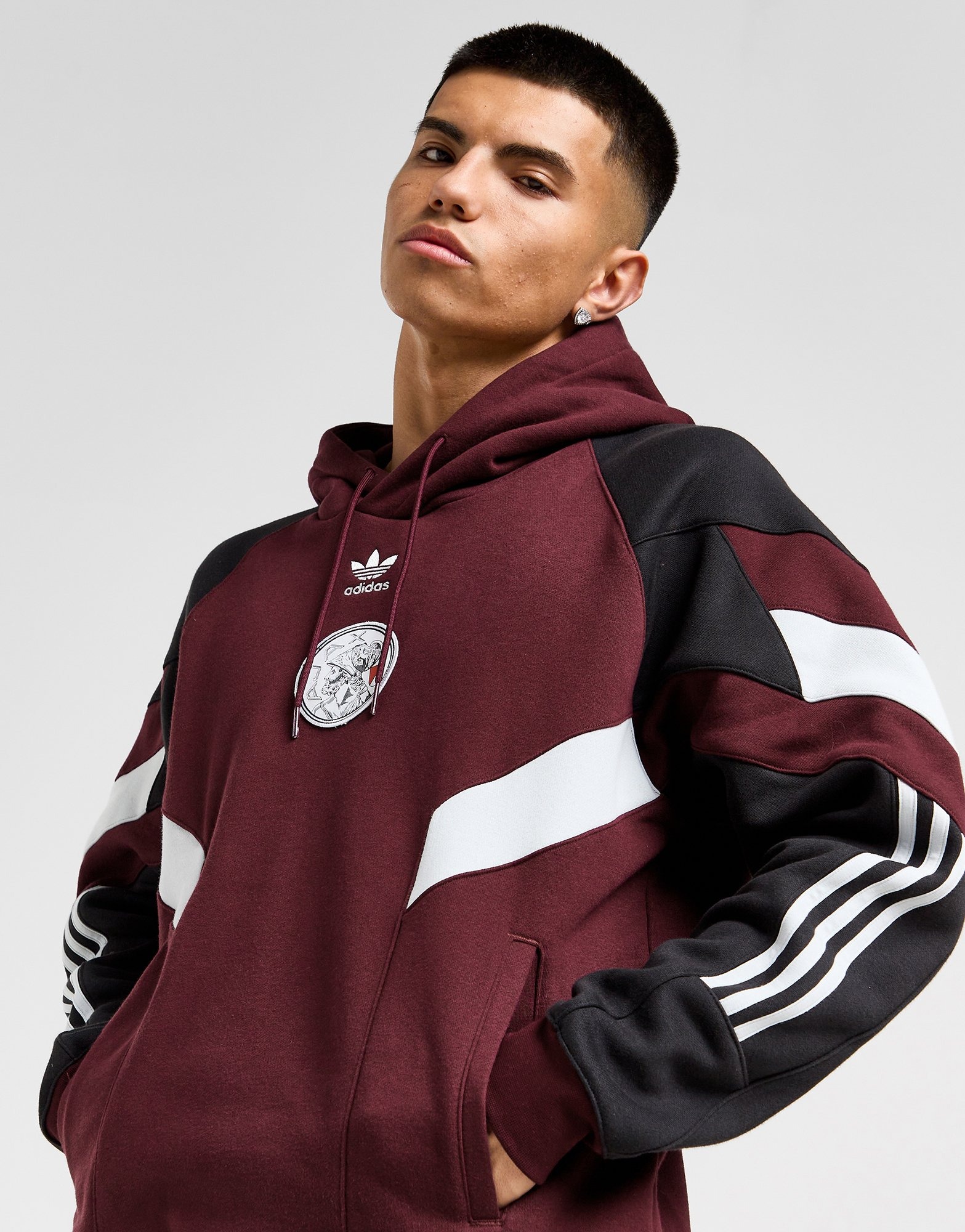 Burgundy adidas originals hoodie on sale