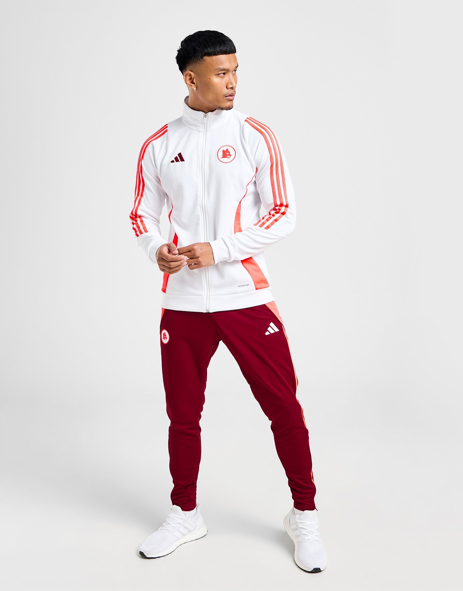 White adidas AS Roma Tracksuit | JD Sports UK