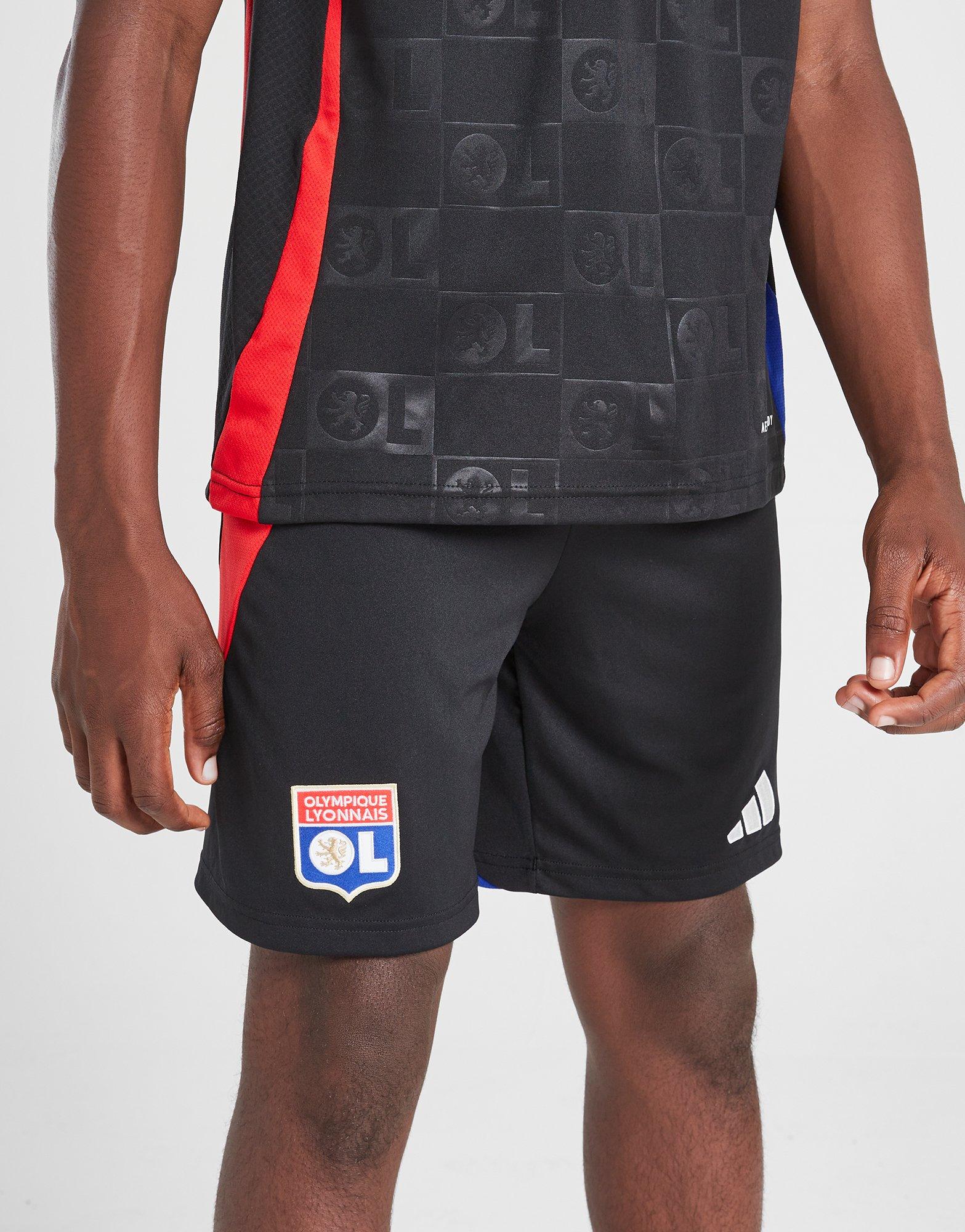 Black adidas Olympique Lyon 2024/25 Away Shorts Junior JD Sports UK