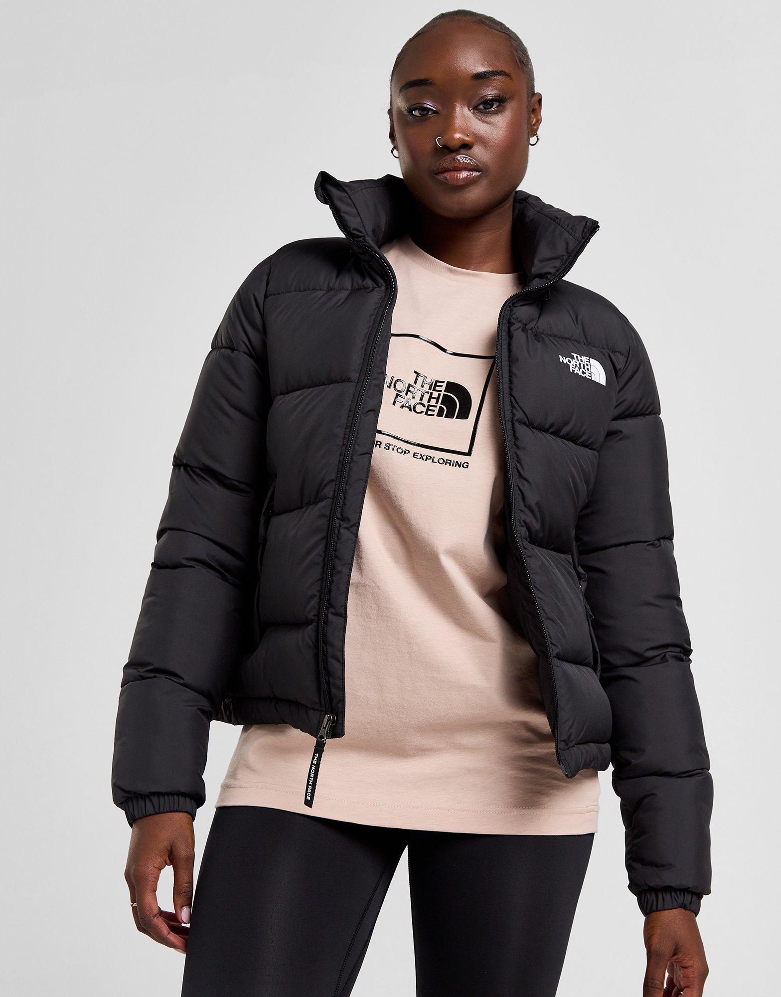 Grey north face puffer jacket women's on sale