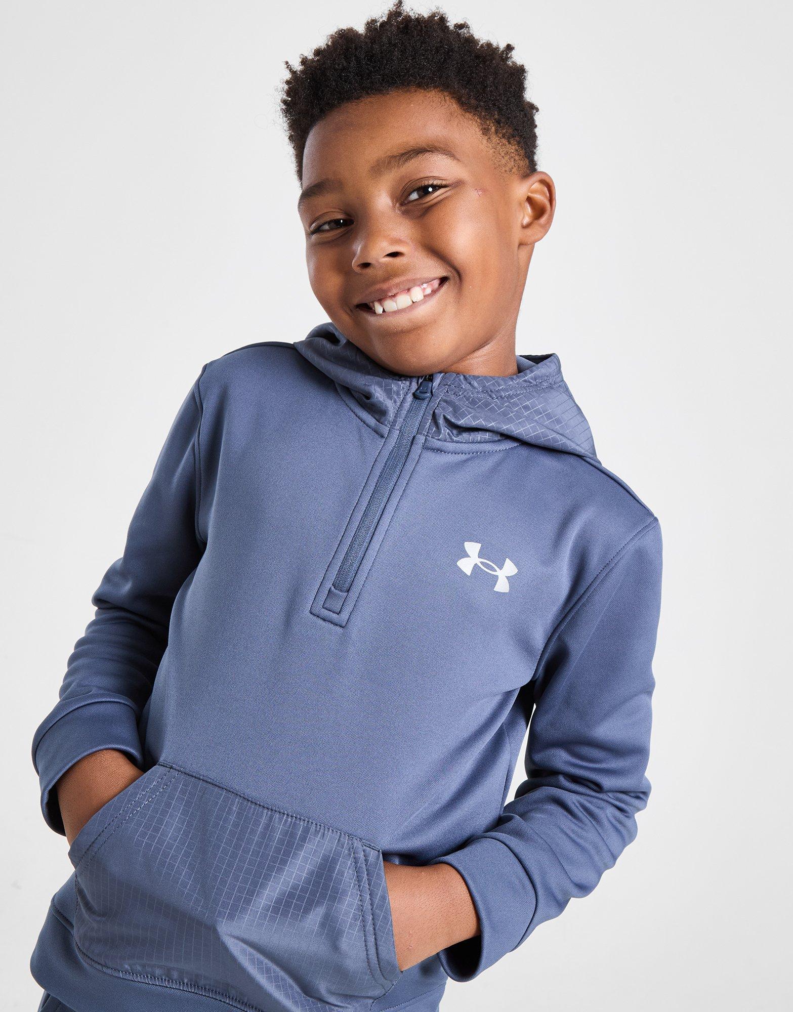 Under Armour Hooded 1/4 Zip Grid Fleece Tracksuit Children