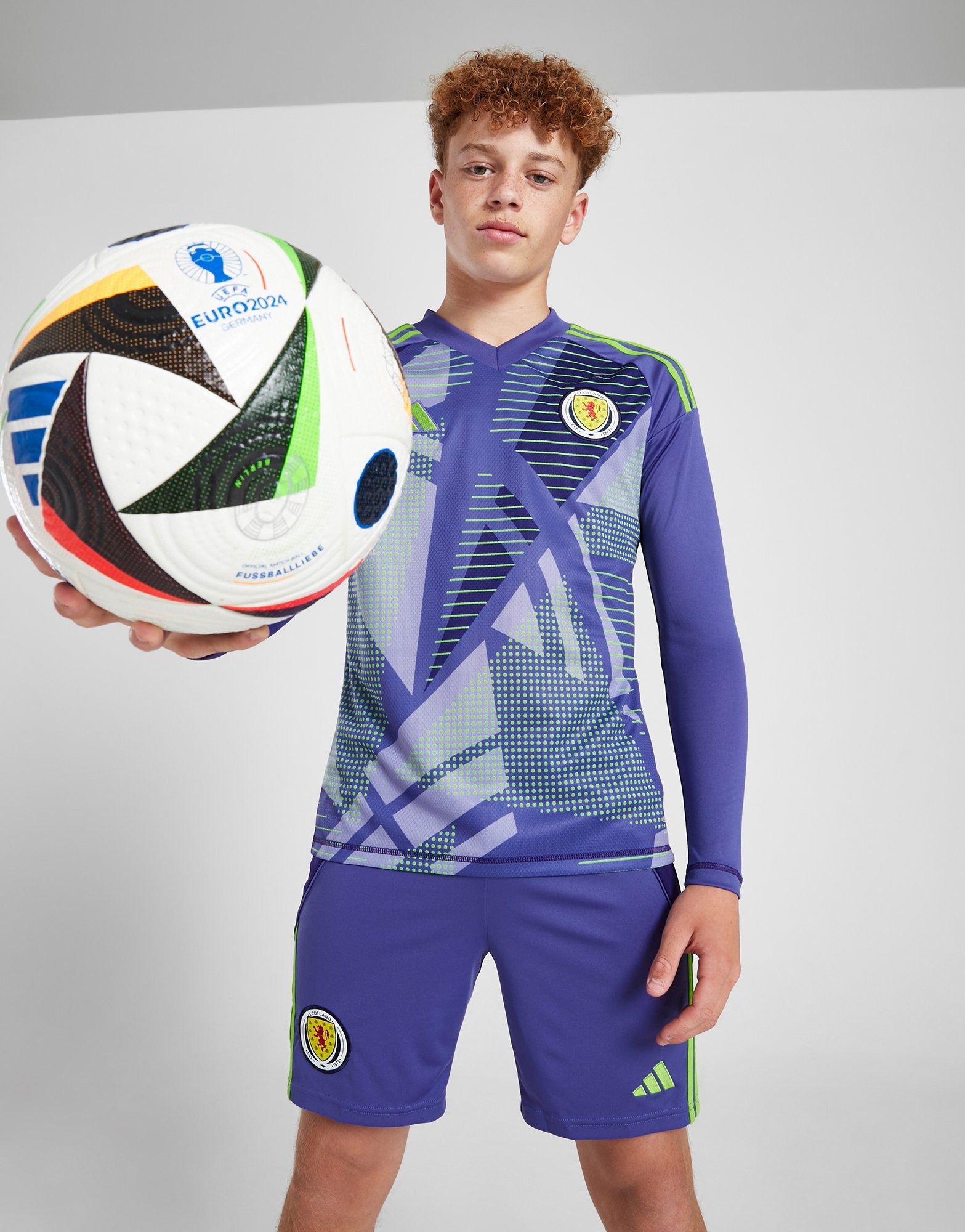 Purple adidas Scotland 2024 Goalkeeper Away Shorts Junior - JD Sports NZ