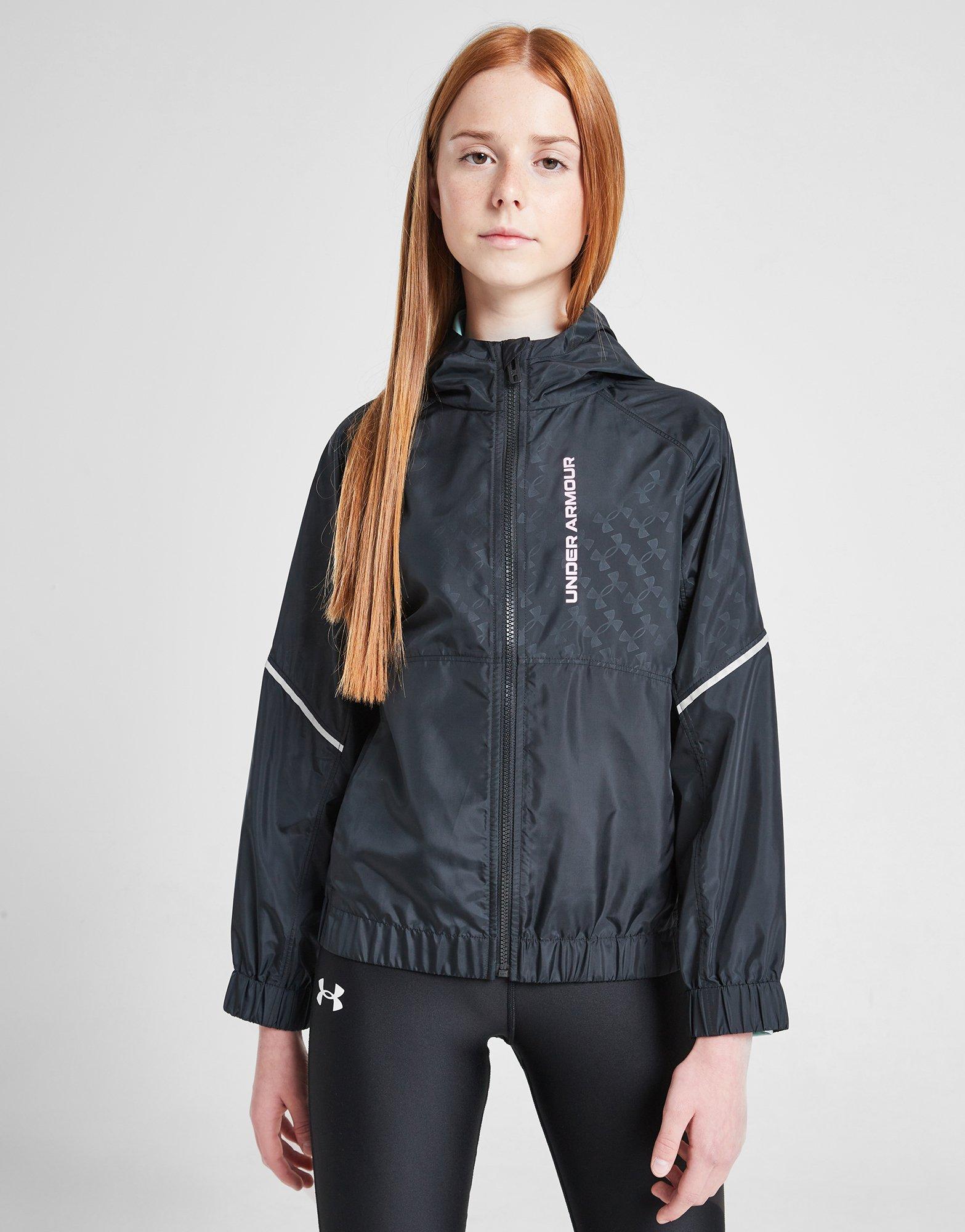 Black Under Armour Girls Embossed Lightweight Jacket Junior JD Sports Ireland