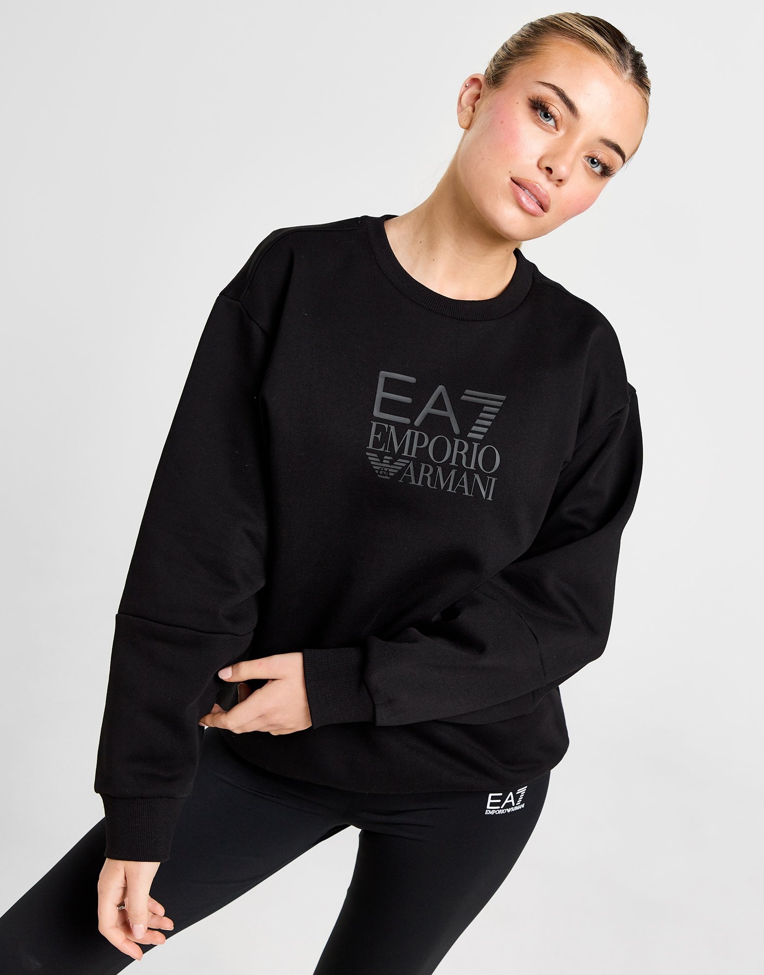 Emporio armani ea7 central crew sweatshirt on sale