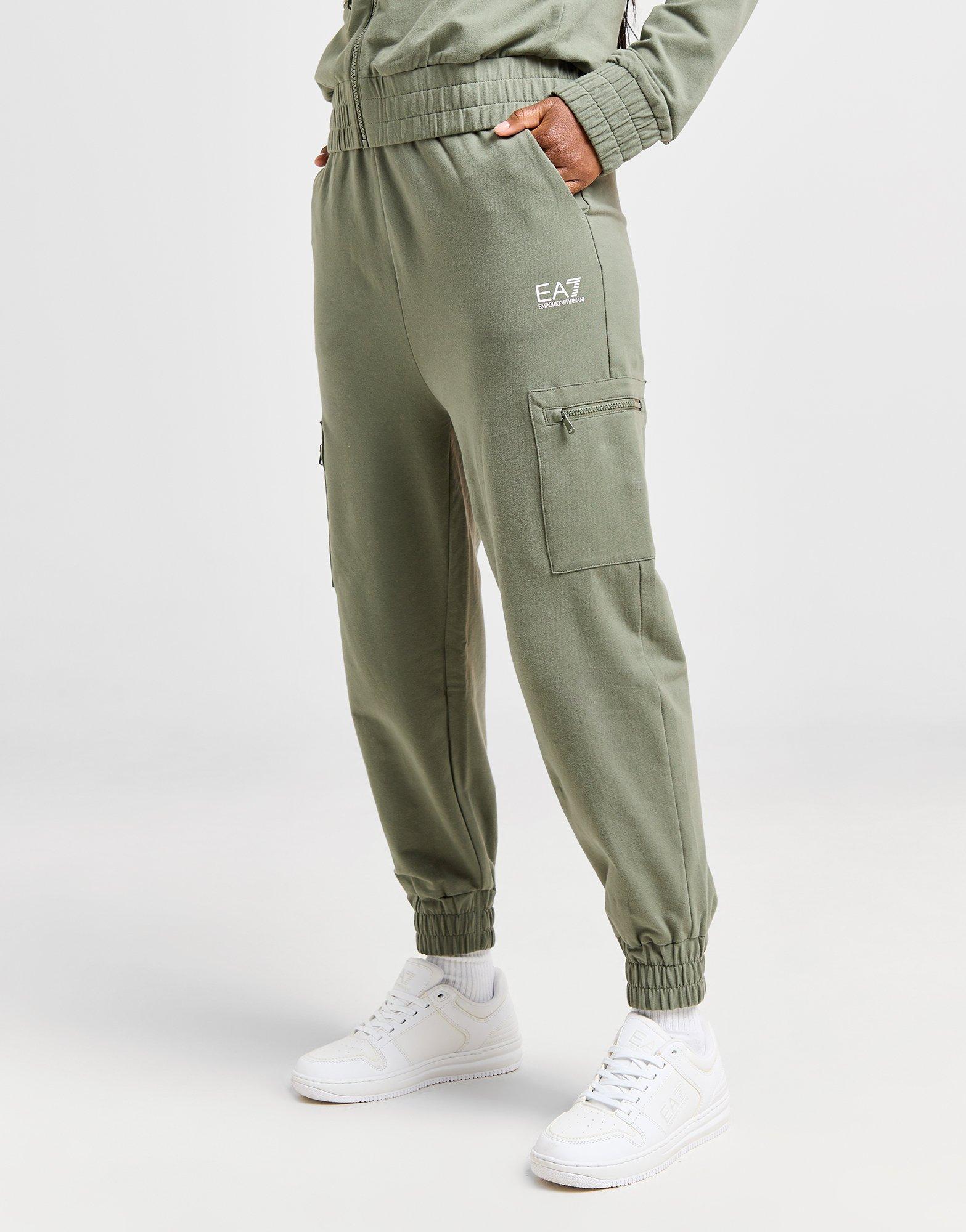 Green EA7 Emporio Armani Full Zip Cargo Tracksuit - JD