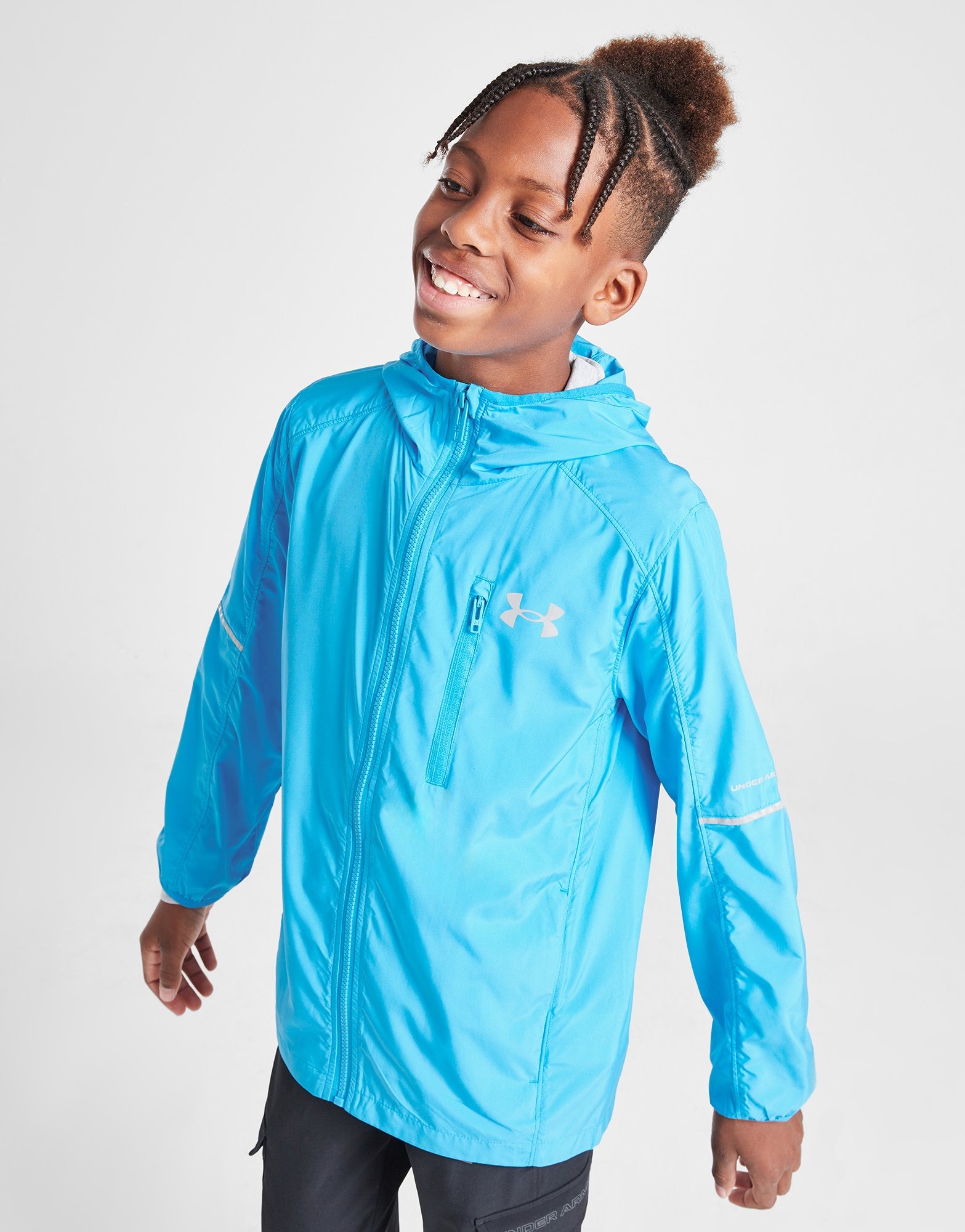 Blue Under Armour Run Windrunner Jacket Junior JD Sports Ireland