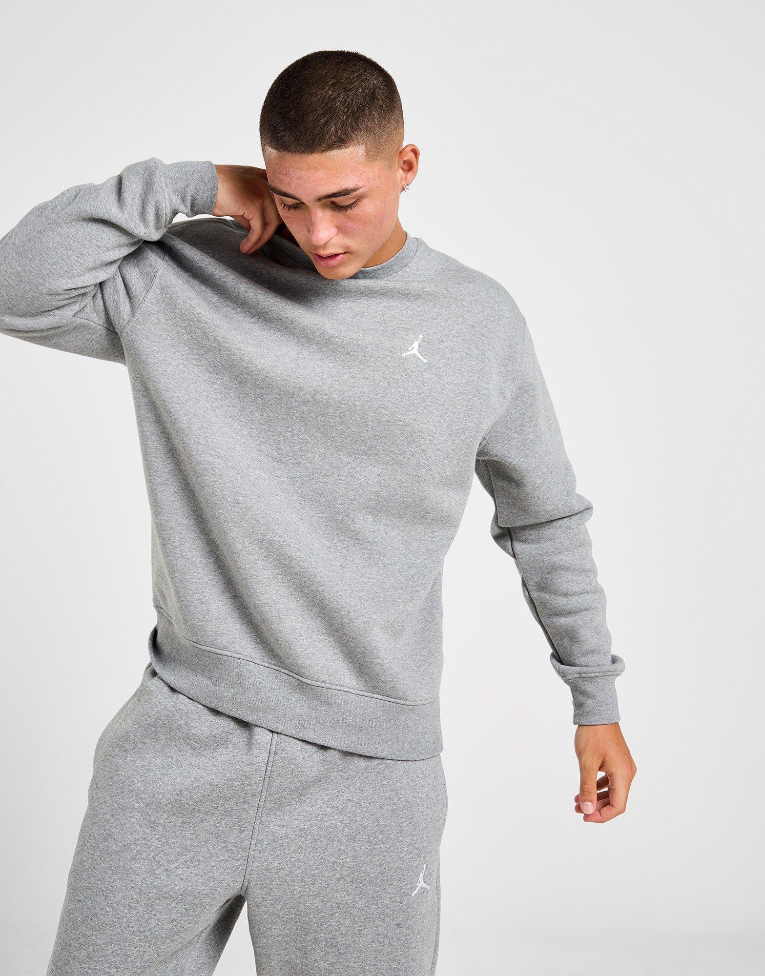 Grey Jordan Essential Fleece Crew Sweatshirt - JD Sports Global