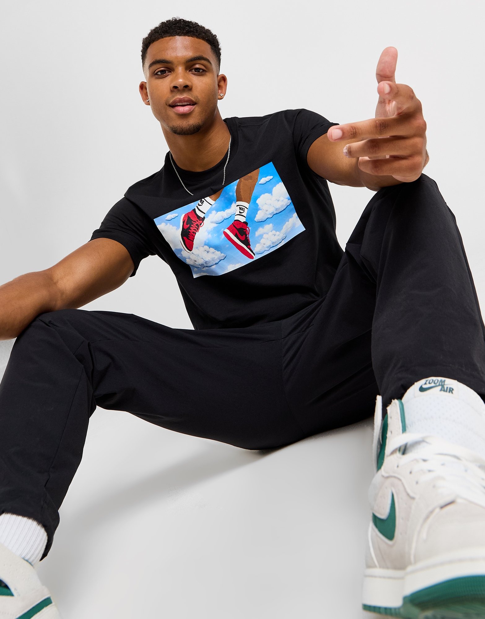 Black Jordan Flight Essentials Graphic T-Shirt | JD Sports UK