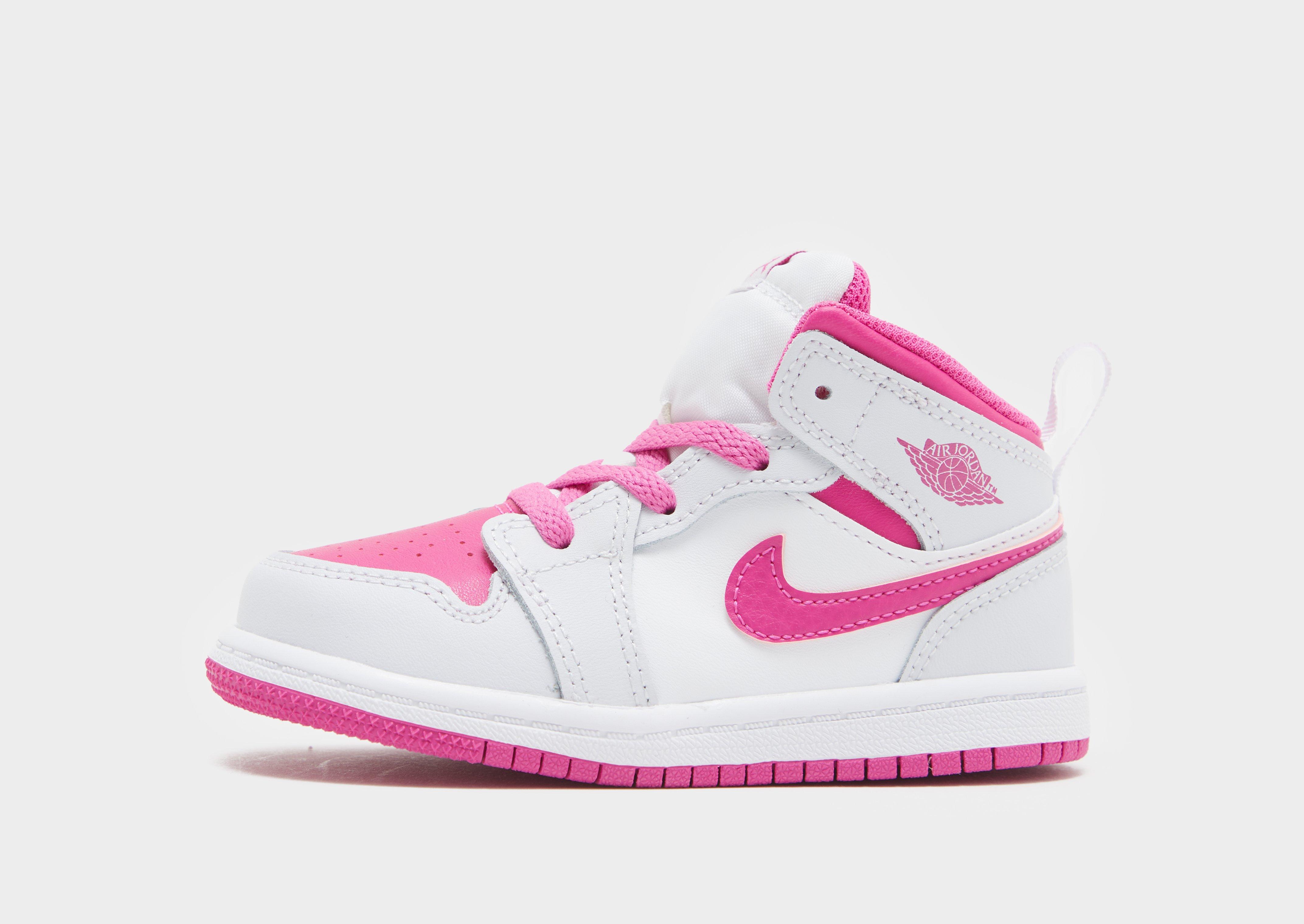 Pink and white infant jordans hotsell