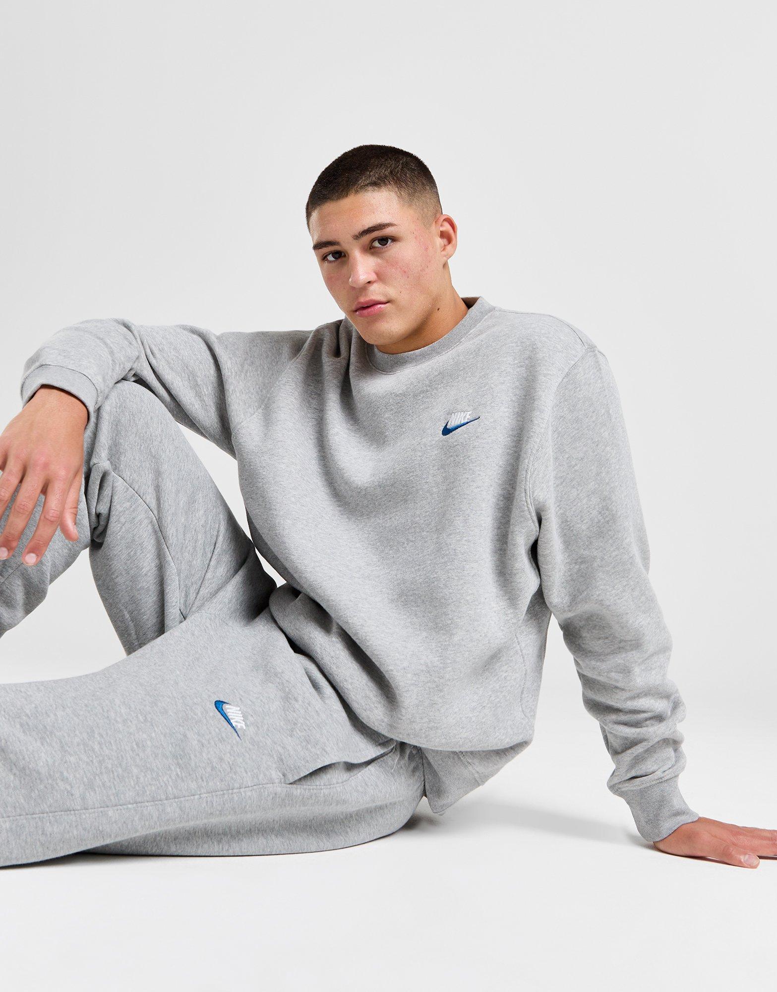 Grey nike crew neck jumper sale