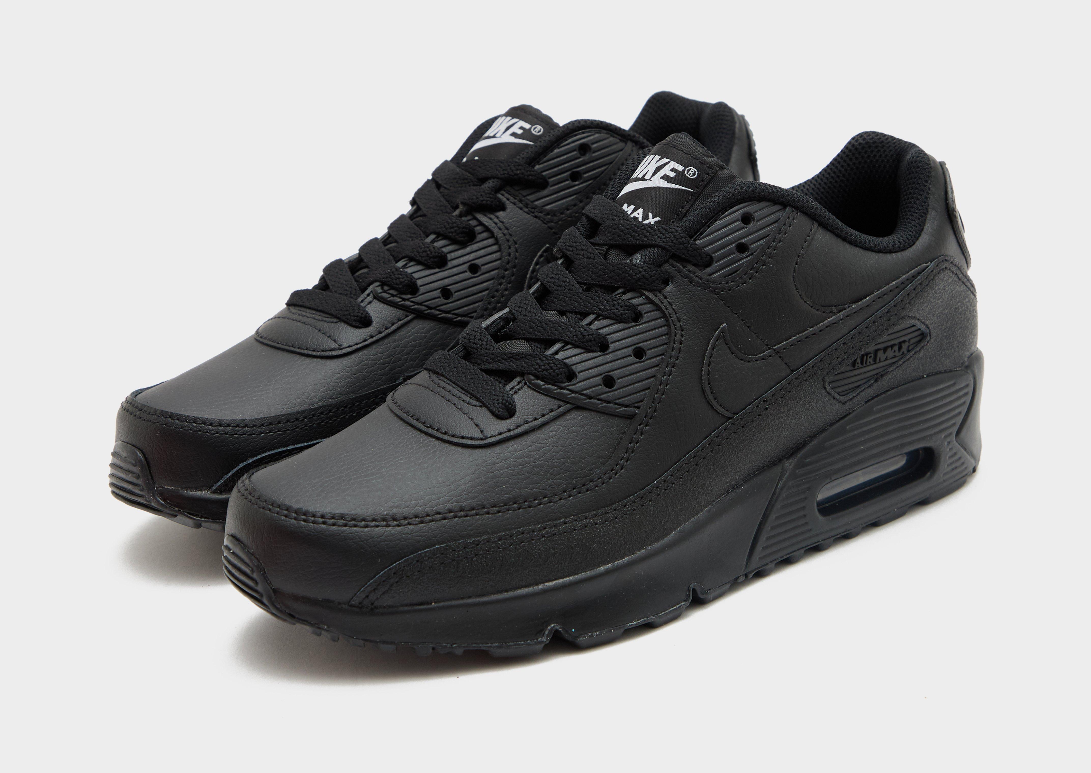 Black Nike Air Max 90 Leather Junior JD Sports Global