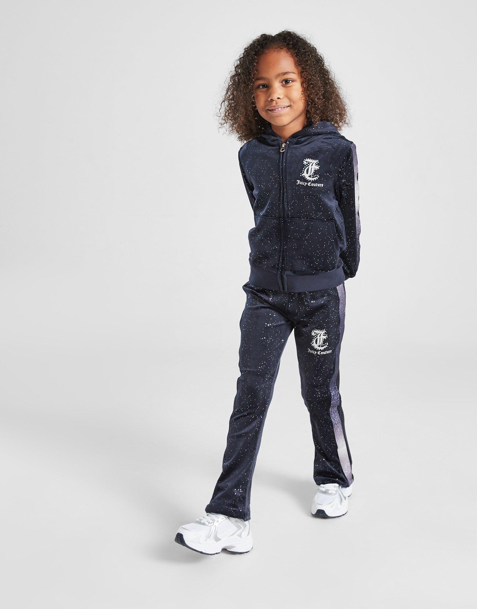 JUICY COUTURE Velour Fade Glitter Full Zip Tracksuit Children