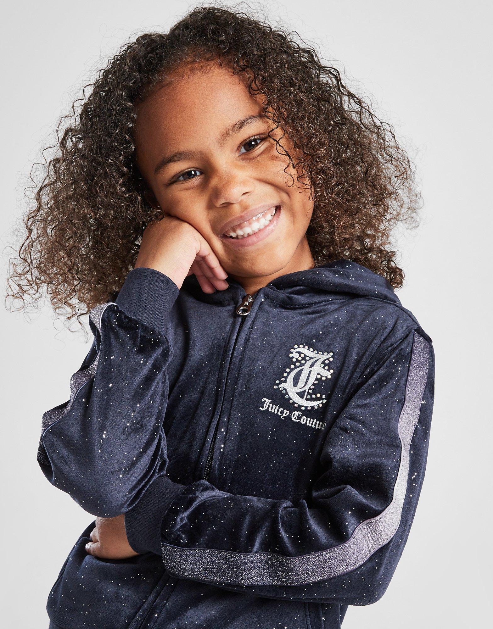 JUICY COUTURE Velour Fade Glitter Full Zip Tracksuit Children