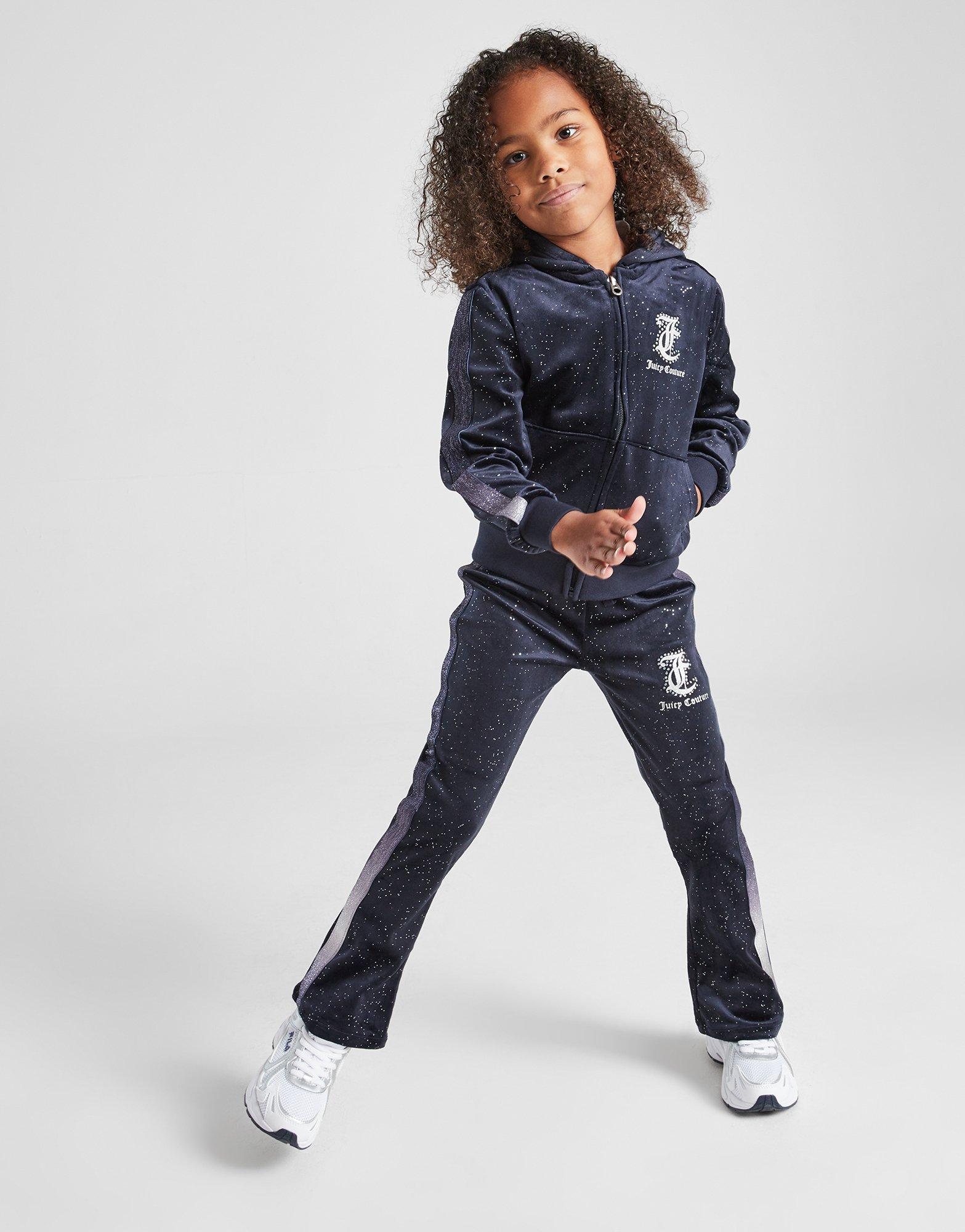 JUICY COUTURE Velour Fade Glitter Full Zip Tracksuit Children