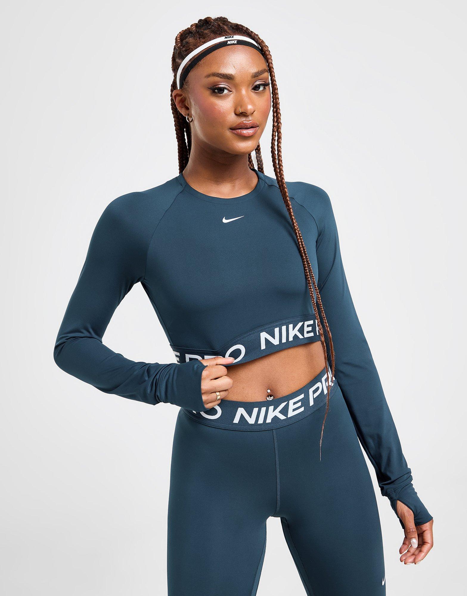 Nike training crossover crop top in black online