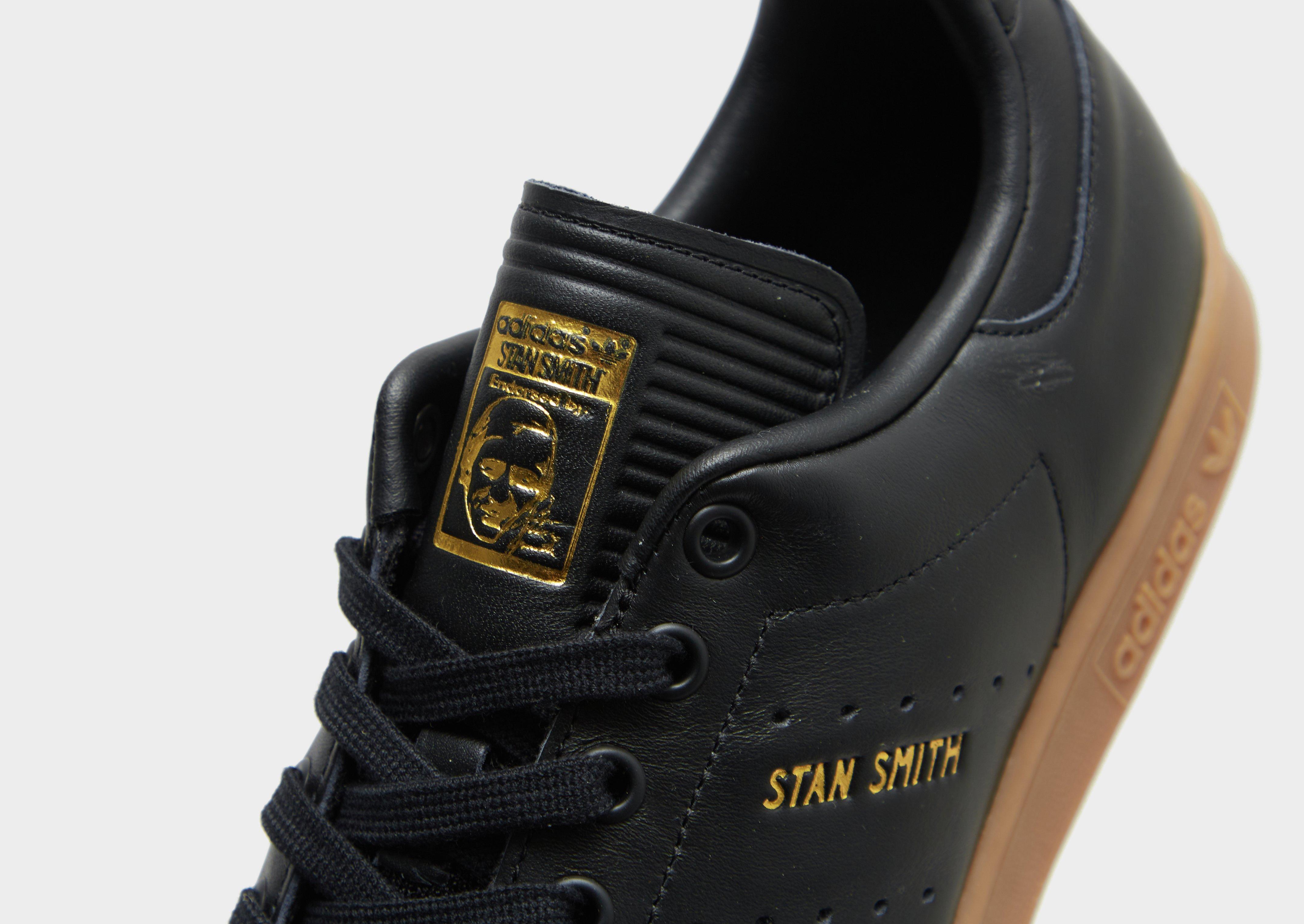 Adidas stan smith black gum sole clearance