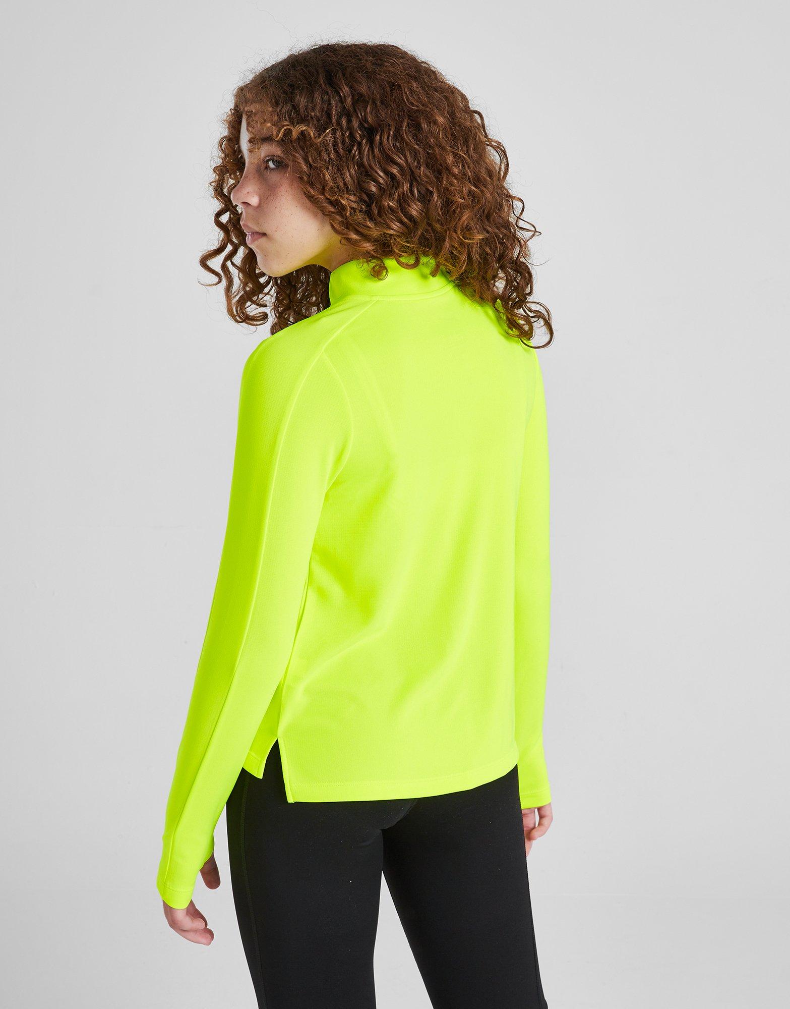 Neon yellow nike half zip best sale